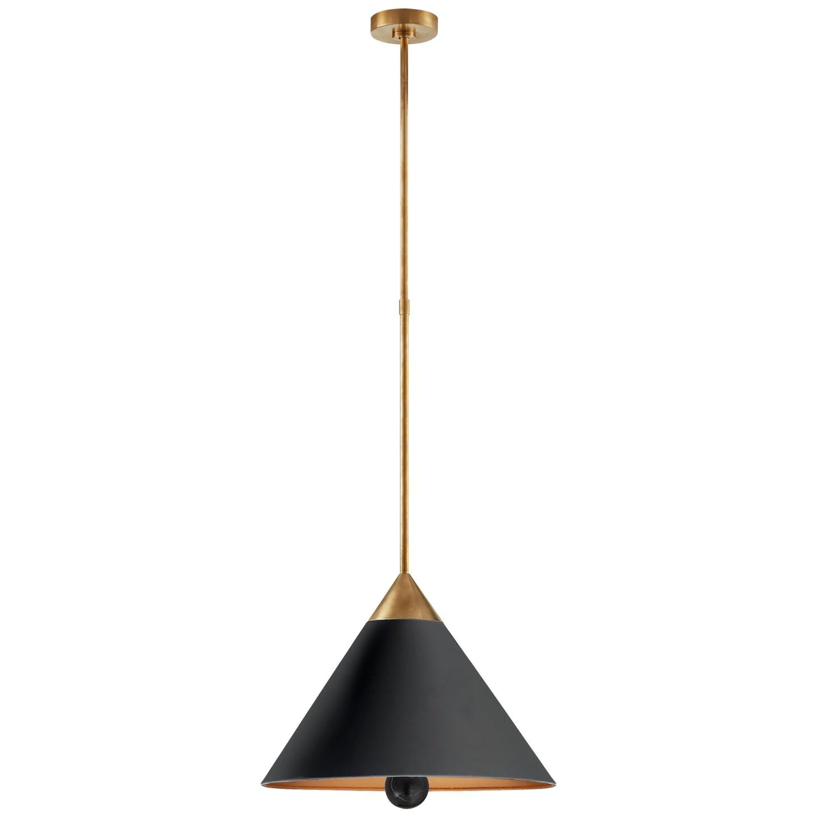 Minimalist Cone-Shaped Brass Pendant Lamp - Cueteks
