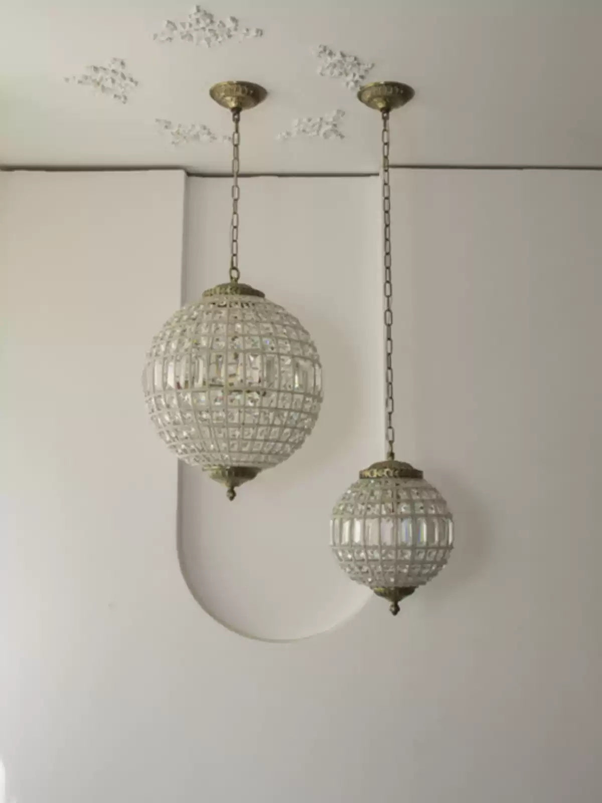 Vintage style crystal ball Pendant Light - Cueteks