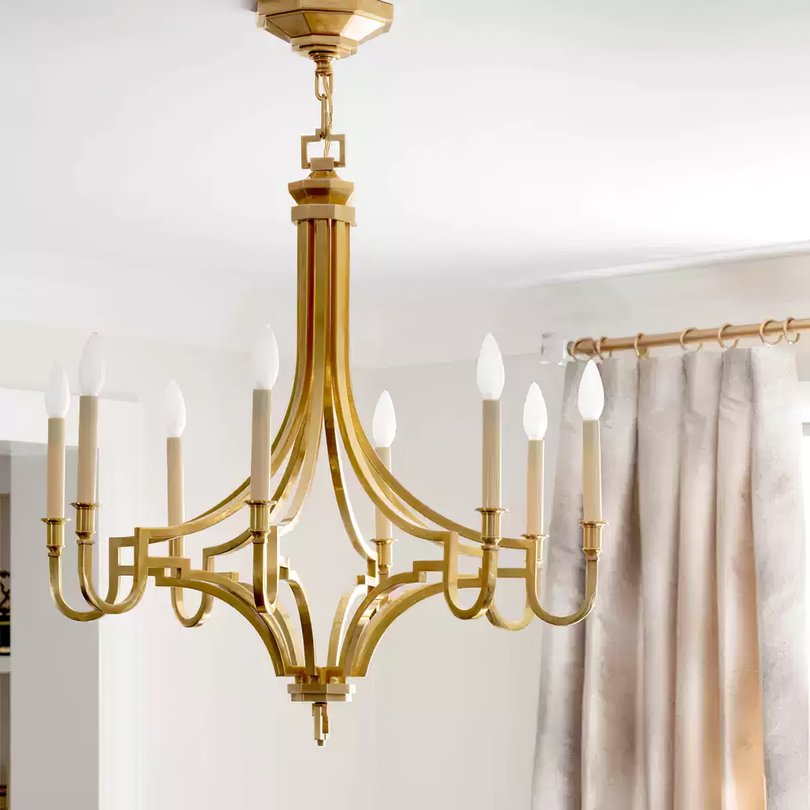 Luxury Gold Candle-Style Mykonos Chandelier - Cueteks
