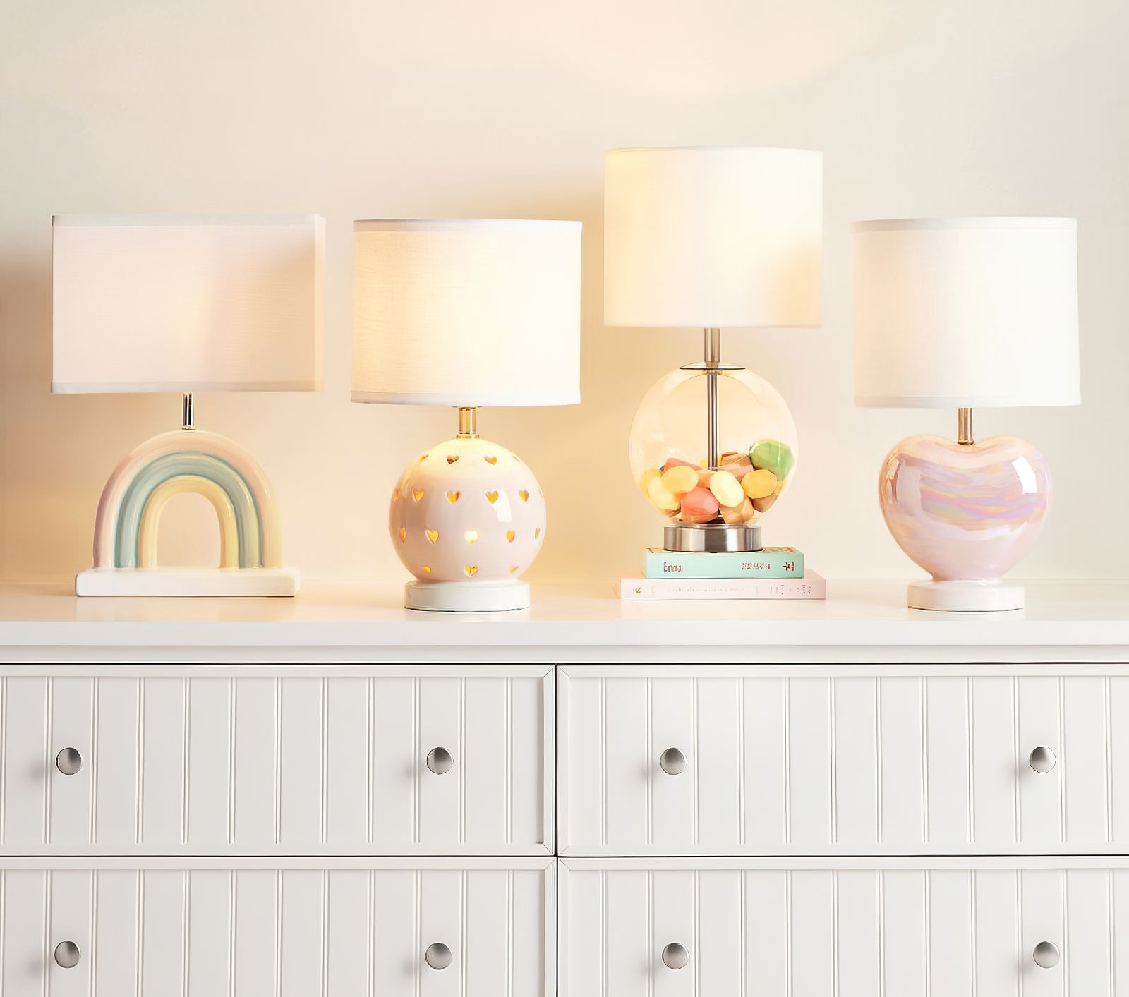 Pearlescent Heart Shape Table Lamp - Cueteks