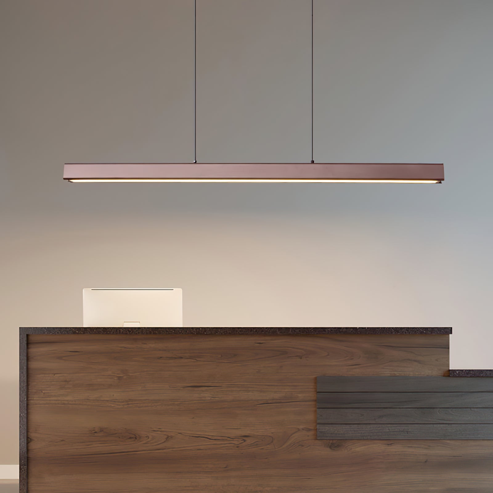 Walnut minimalist wood chandelier - Cueteks