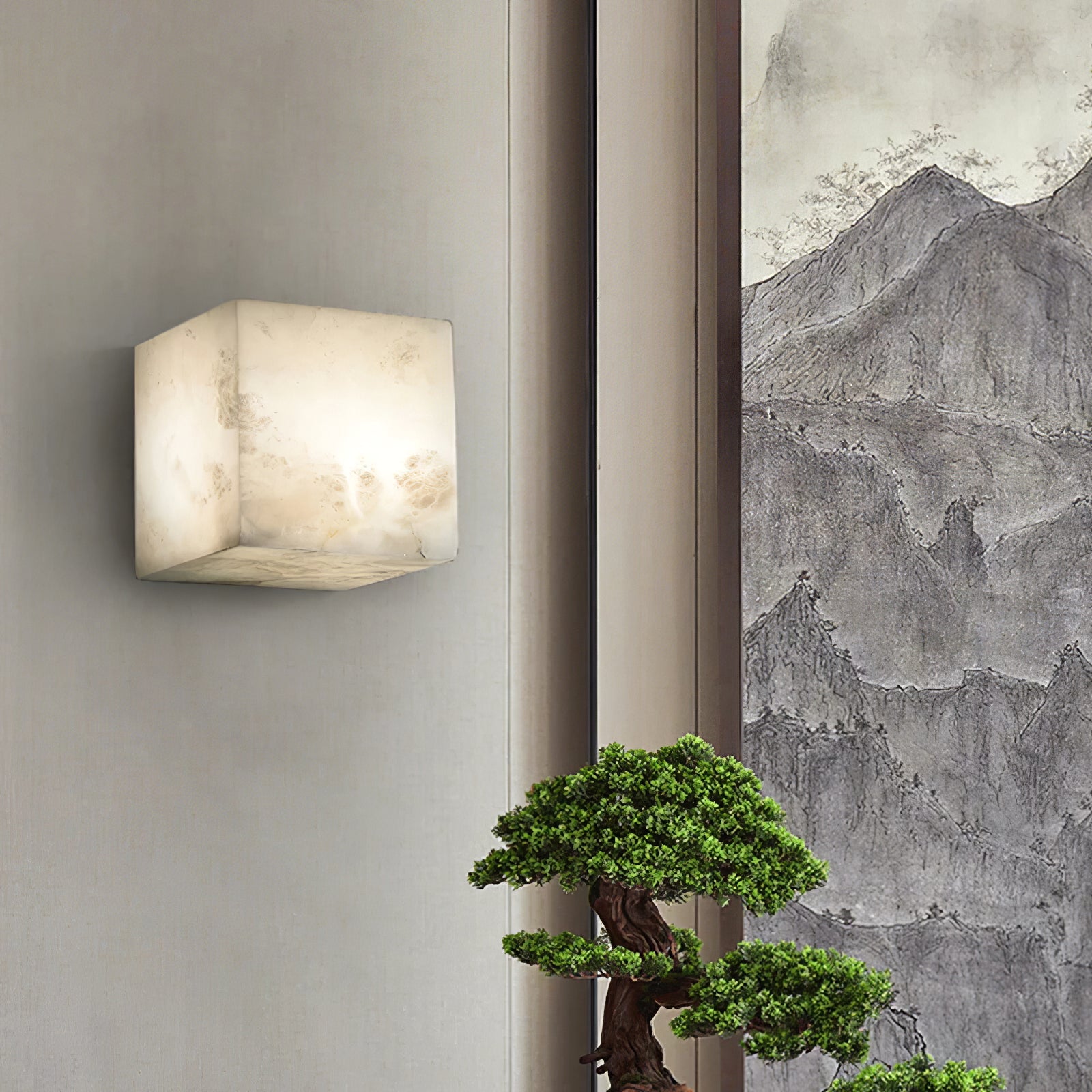Alabaster Cube Wall Light - Cueteks