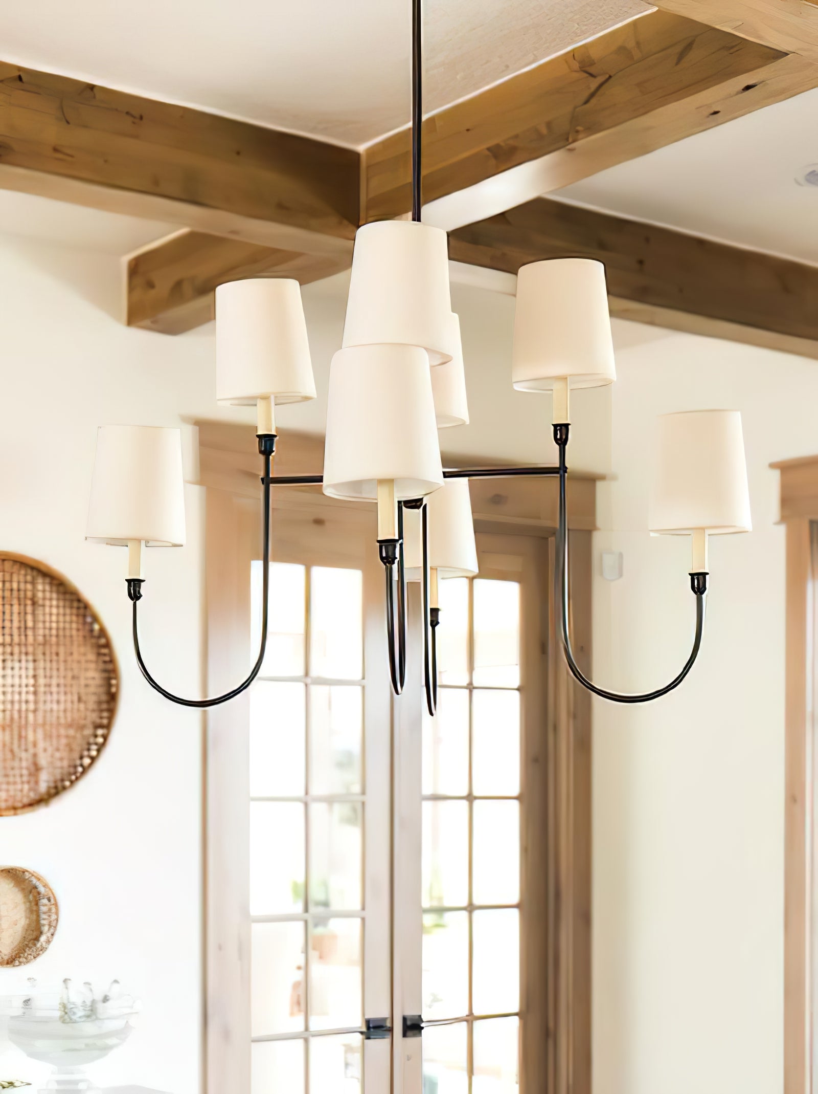 Vendome Gold Fabric Shade Chandelier - Cueteks