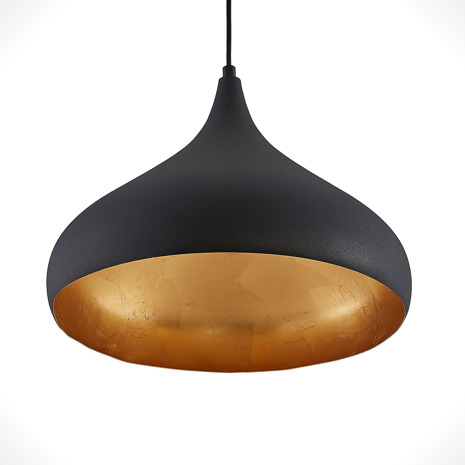 Modern Black and Gold Teardrop Pendant Lamp - Cueteks