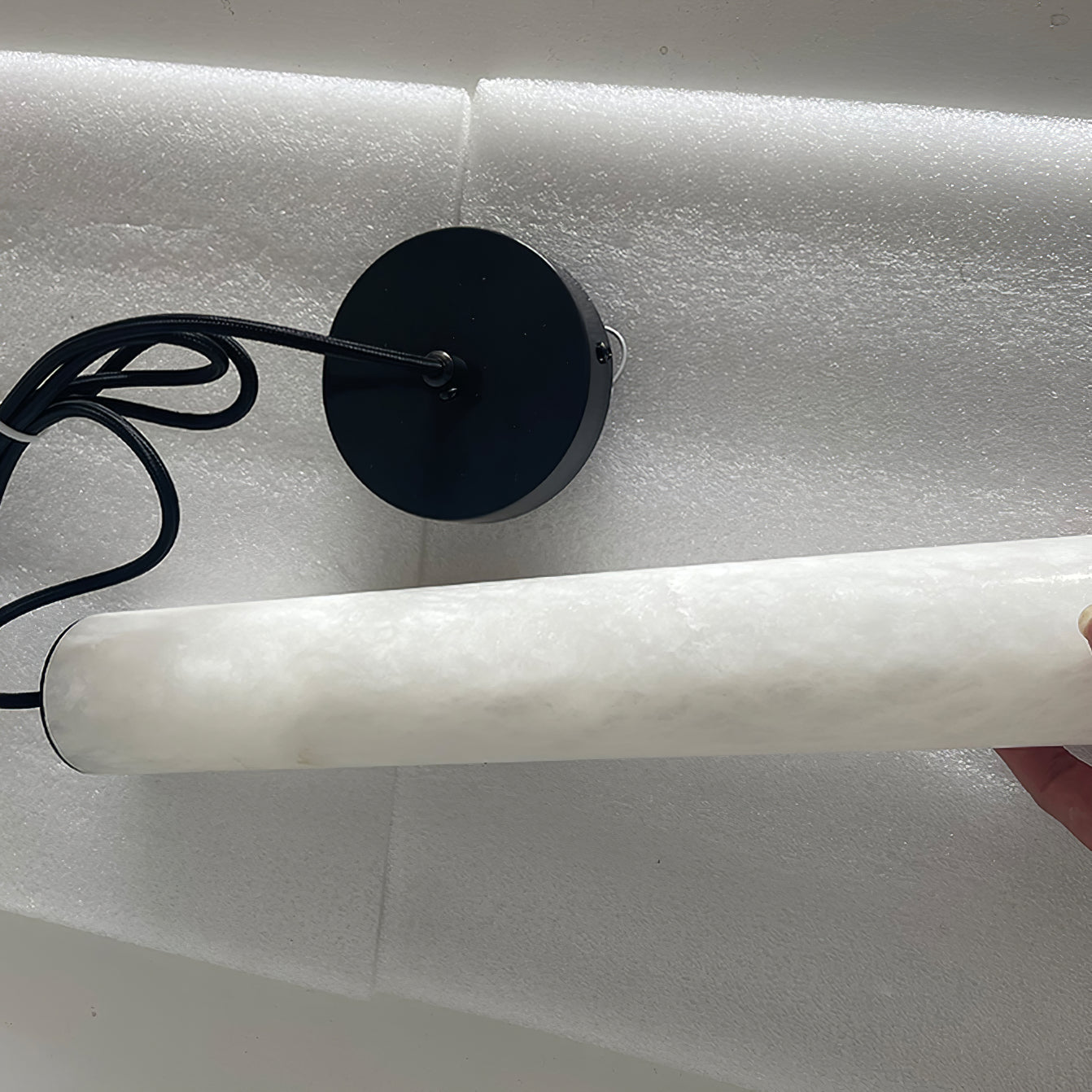 Slim Alabaster Cylinder Pendant Light - Cueteks