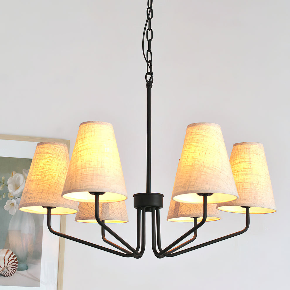 Fabric Conical Hanging Chandelier - Cueteks