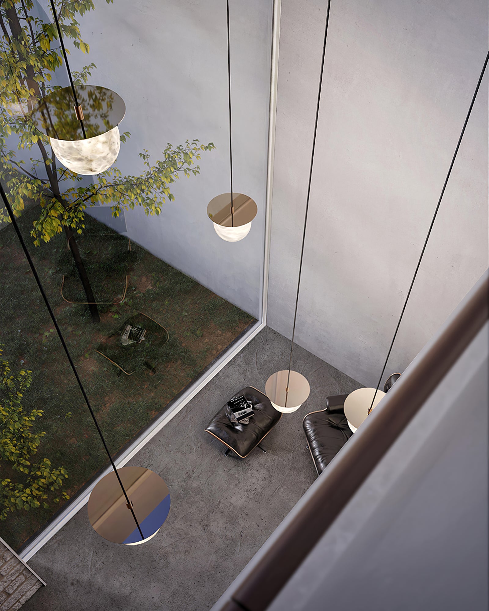 Disc Alabaster Pendant Light - Cueteks