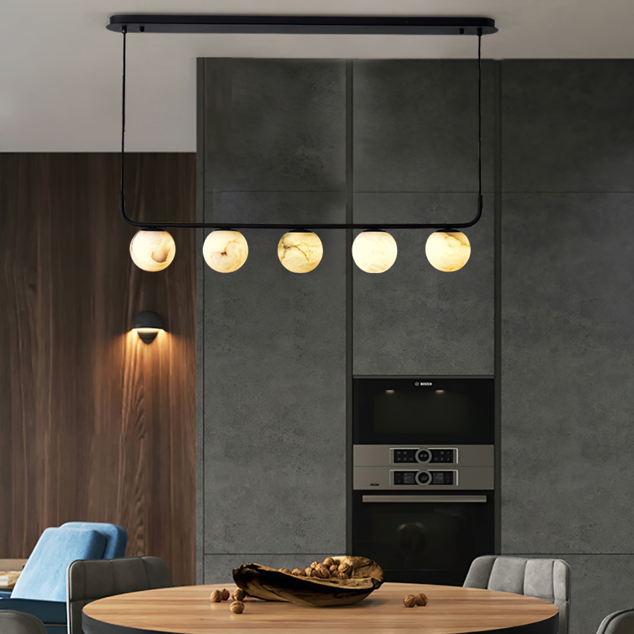 Tribeca Rohr 5 Alabaster Pendant Lamp - Cueteks