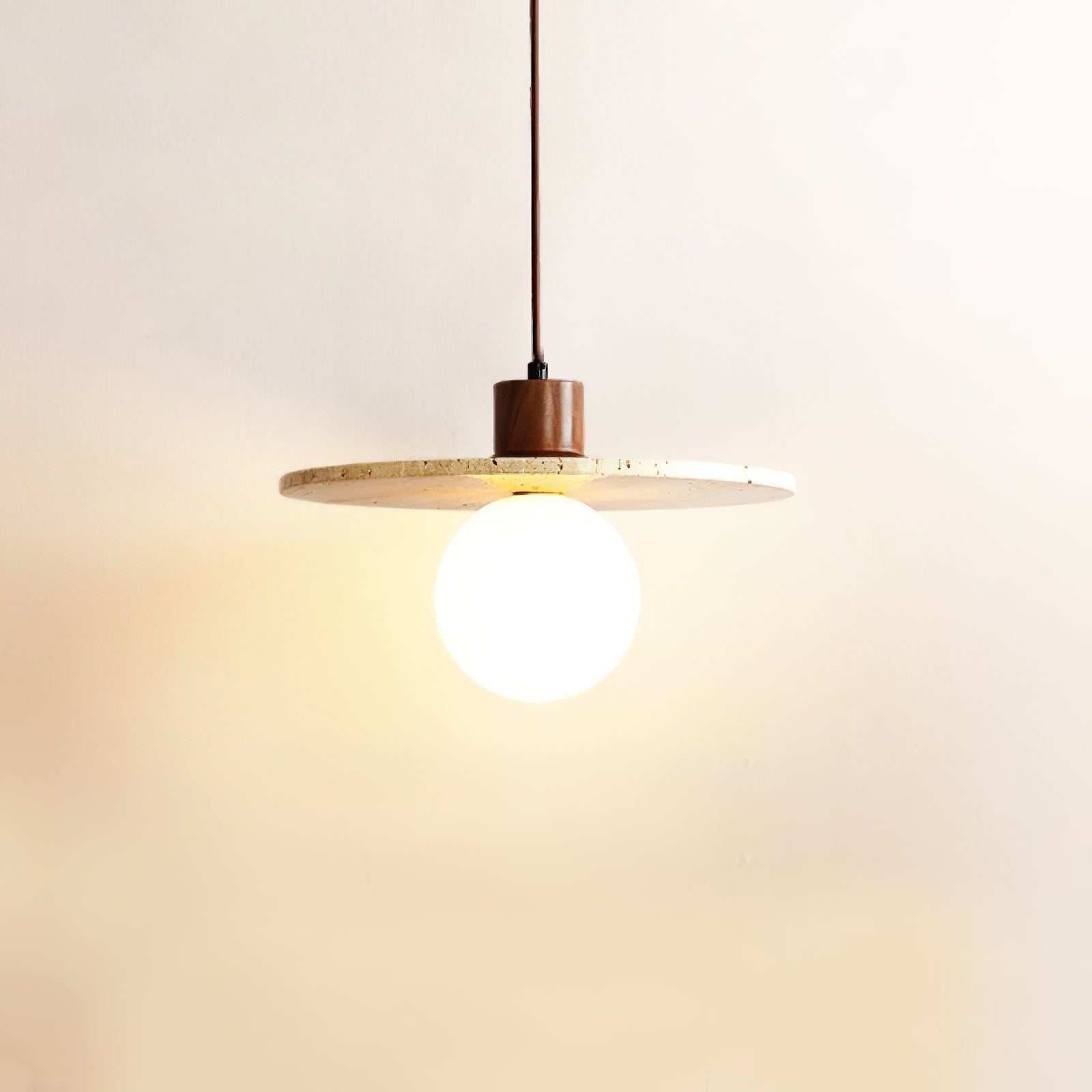 Zen Travertine Disc Pendant Light - Cueteks