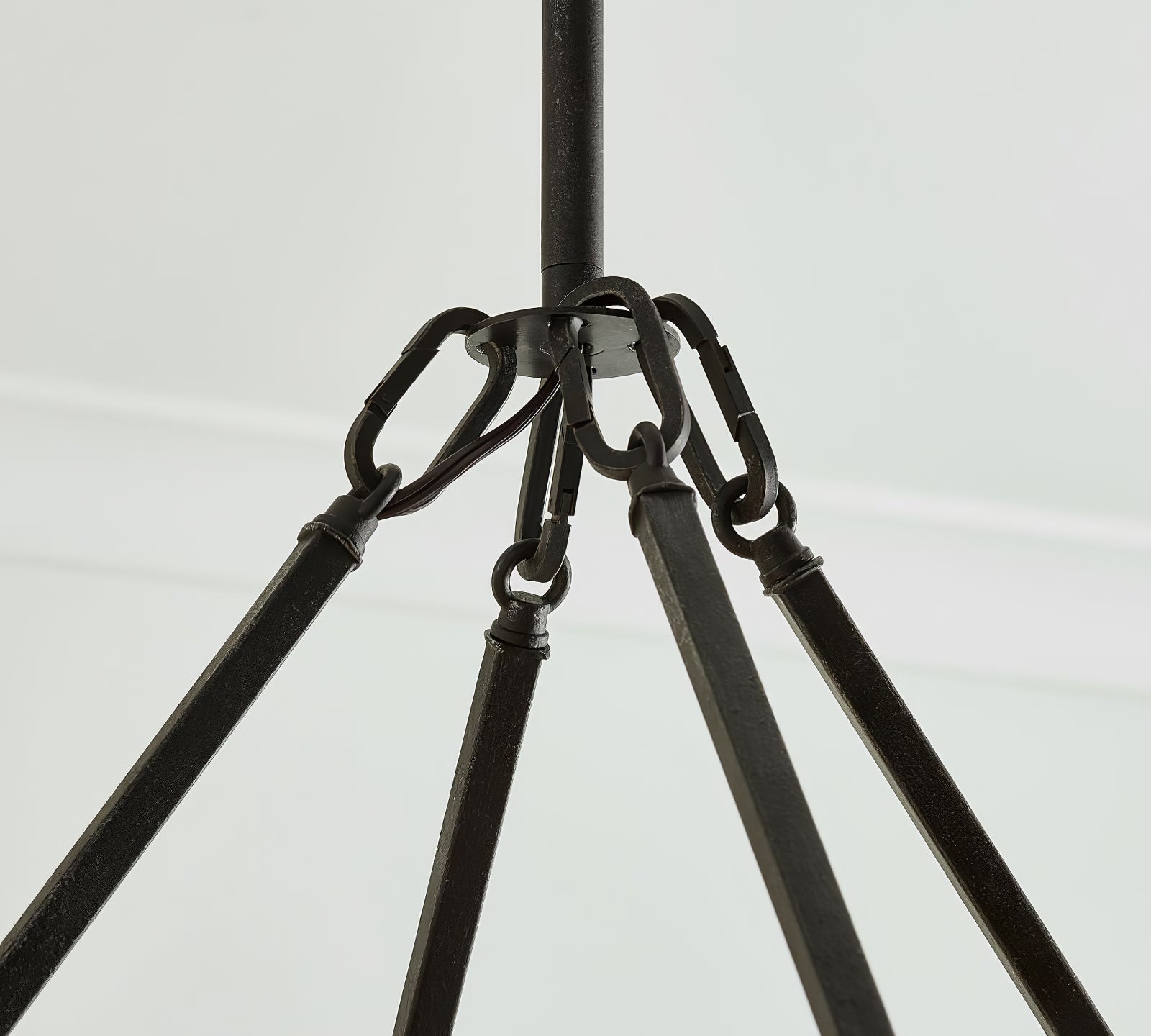 Black Round Farmhouse Candle Chandelier - Cueteks