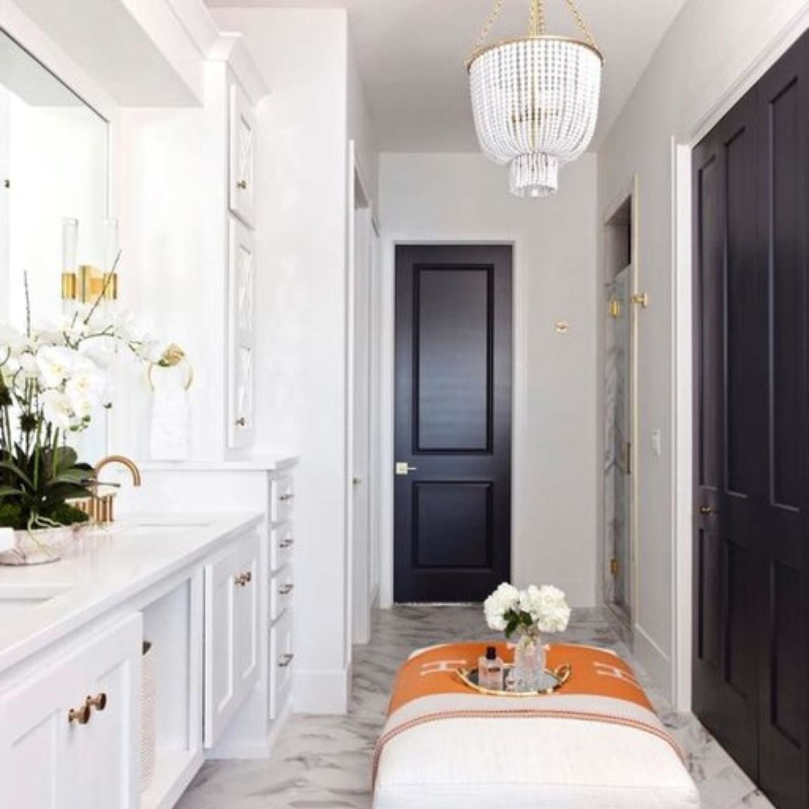 White Beaded Jacqueline Chandelier - Cueteks