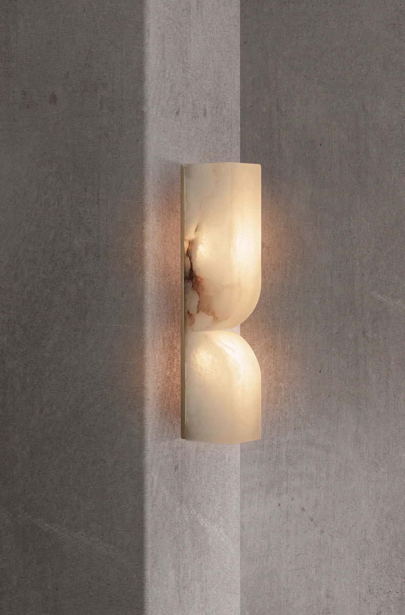 Double Curve Alabaster Wall Light - Cueteks