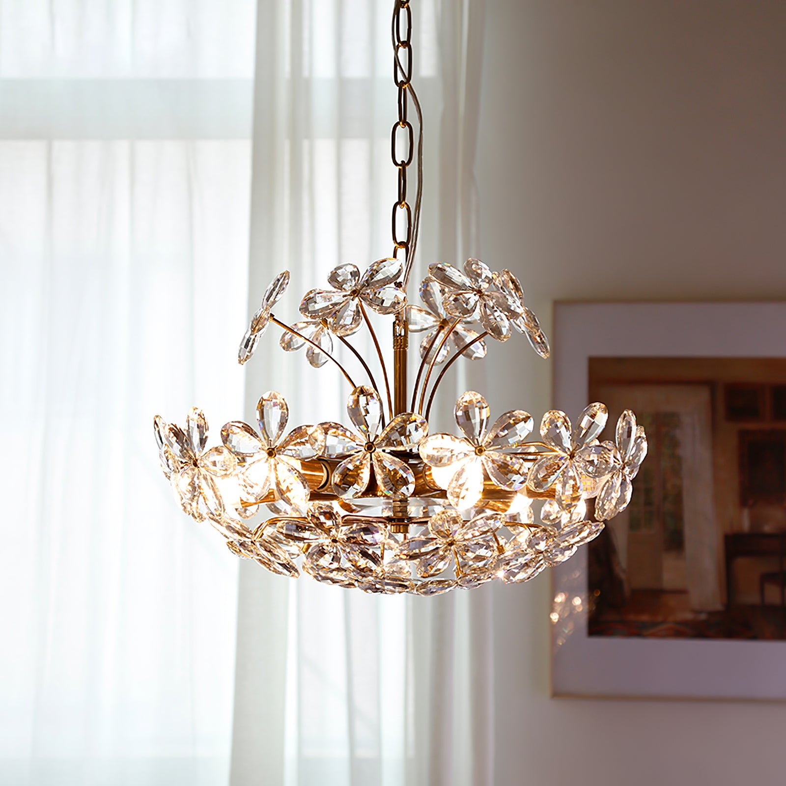 Blossom Crystal Flower Chandelier - Cueteks