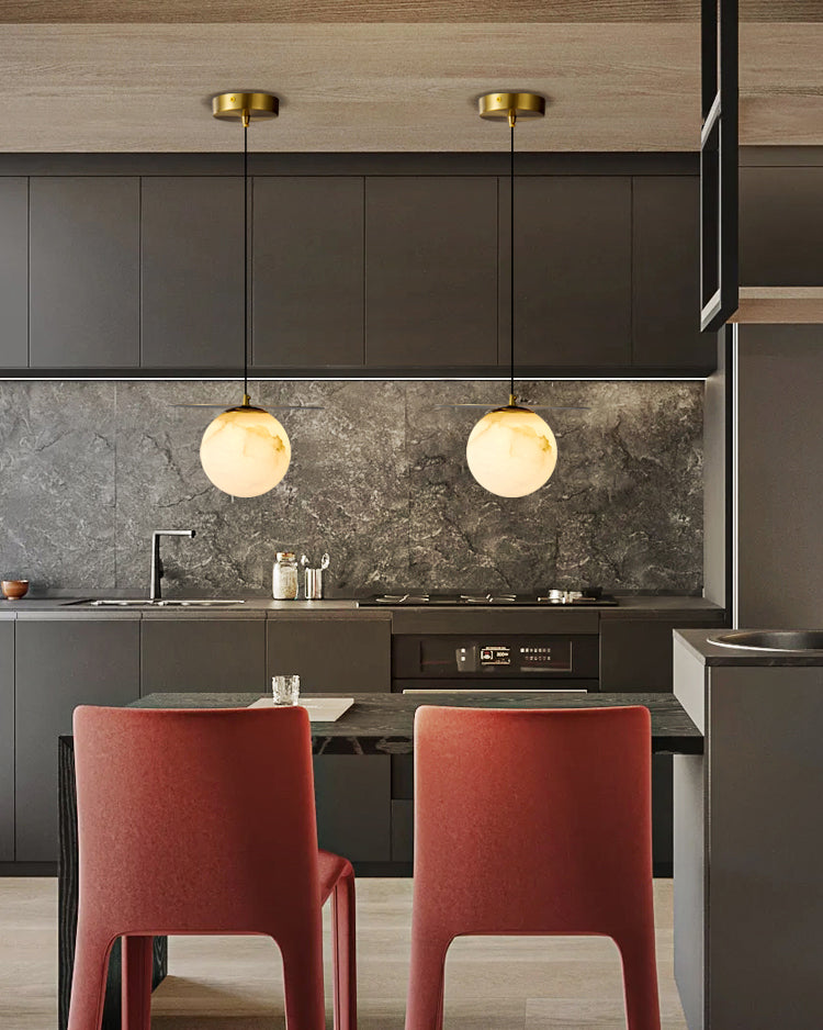 Disc Alabaster Pendant Light - Cueteks