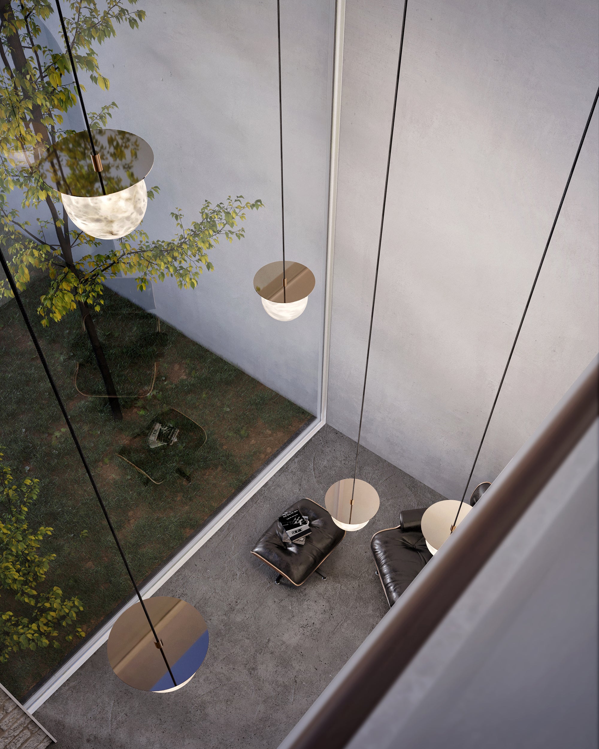 Disc Alabaster Pendant Light - Cueteks