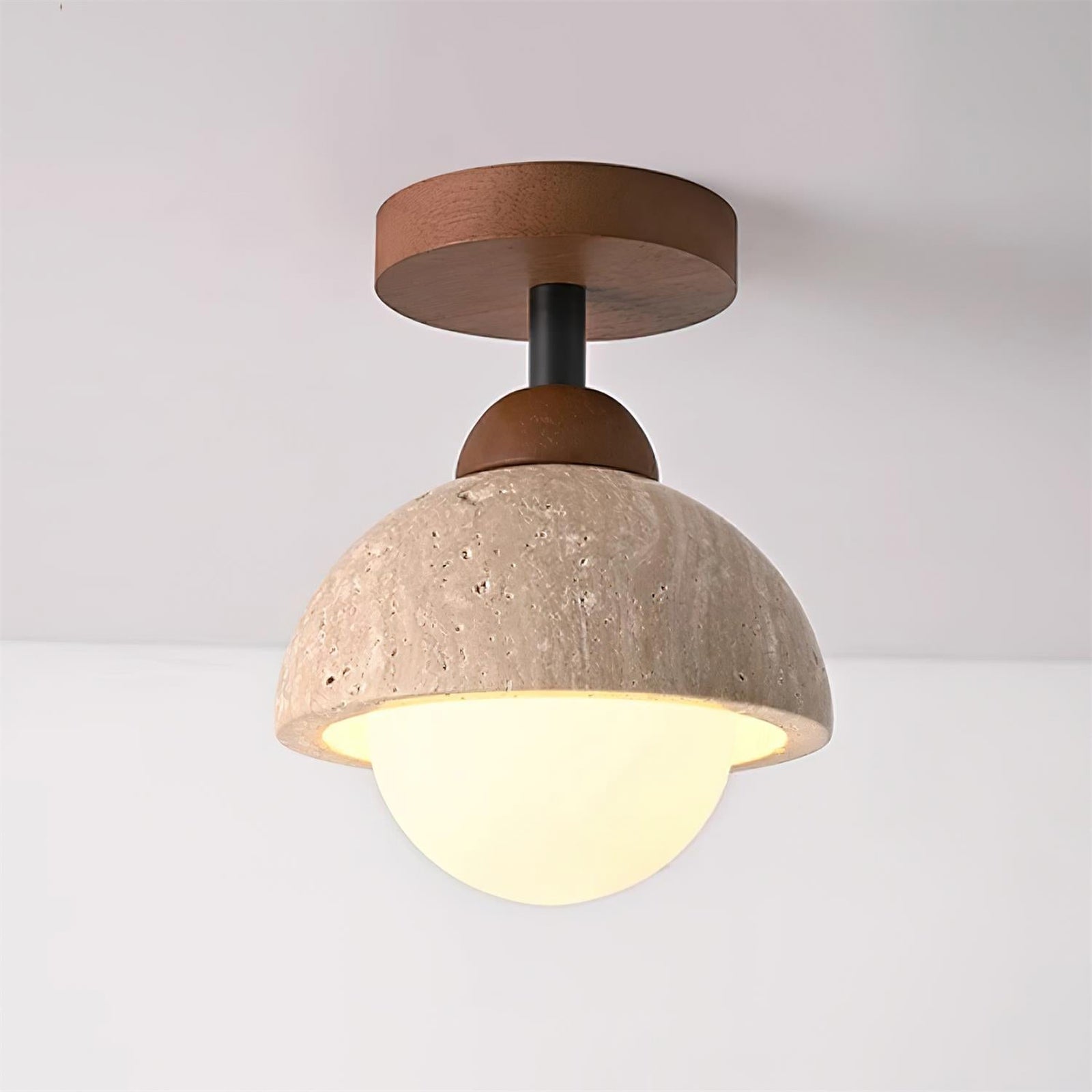 Travertine Flush Mount Ceiling Light - Cueteks