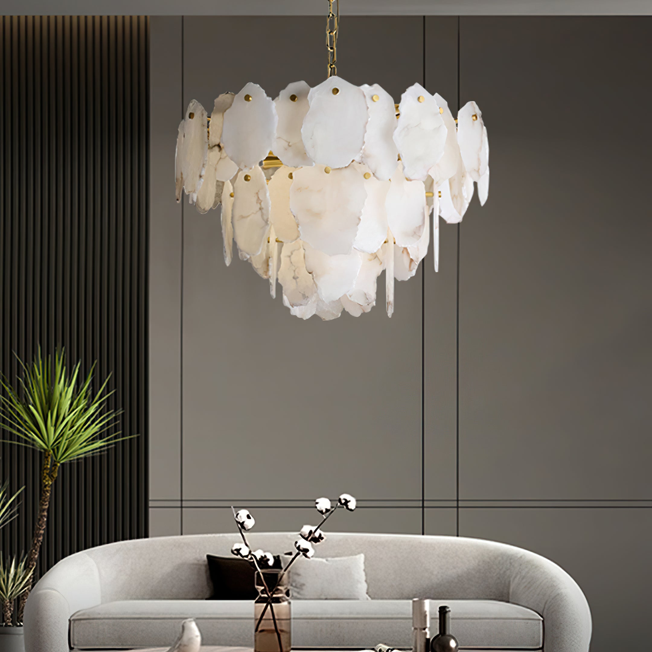 Gloire Luxury Alabaster Chandelier - Cueteks