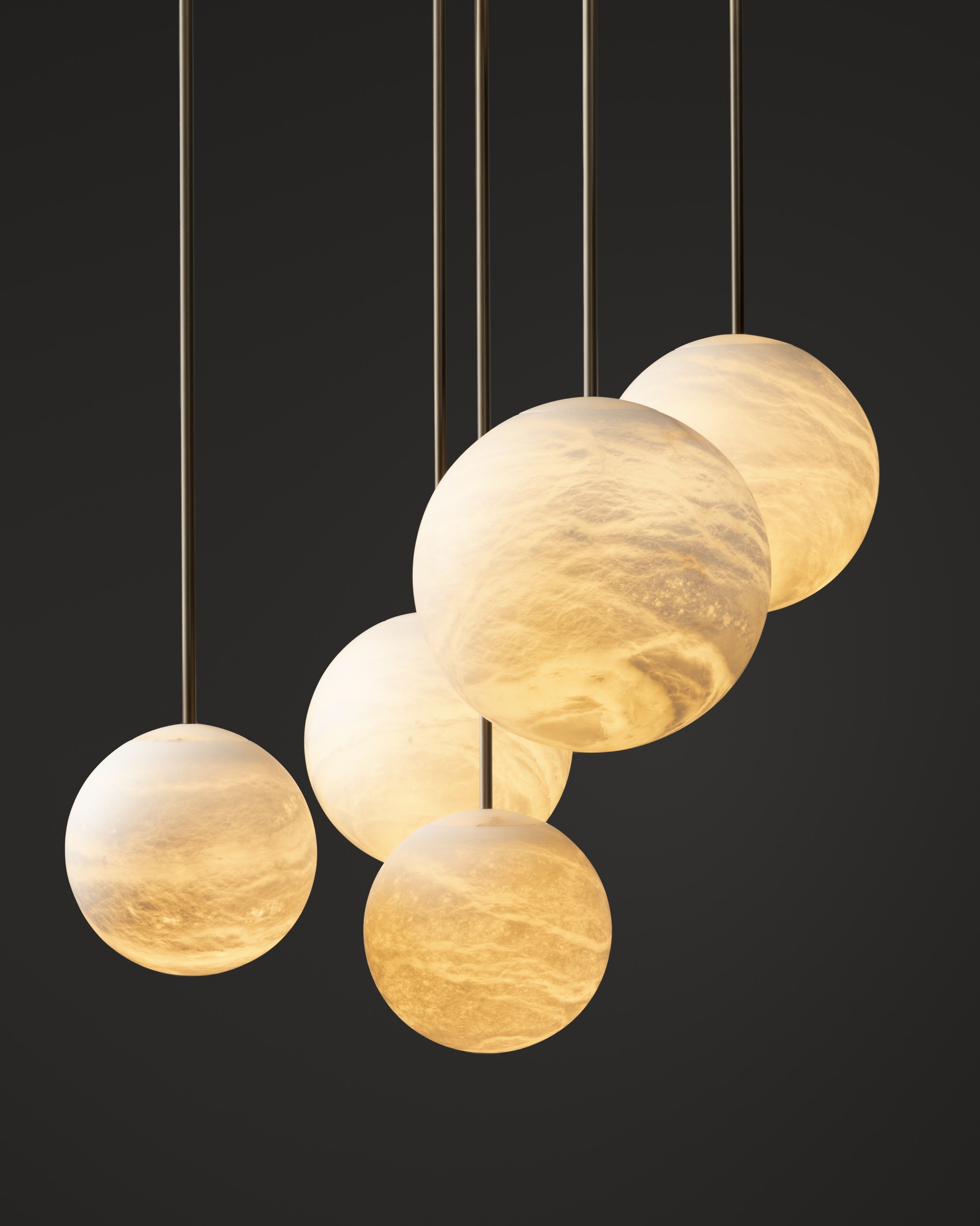 Luxury Multi-Globe Alabaster Pendant Light - Cueteks