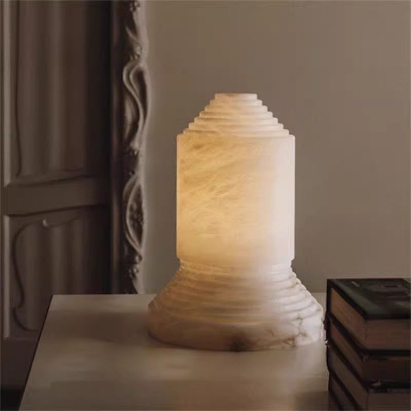 Alabaster Pyramid Table Light - Cueteks