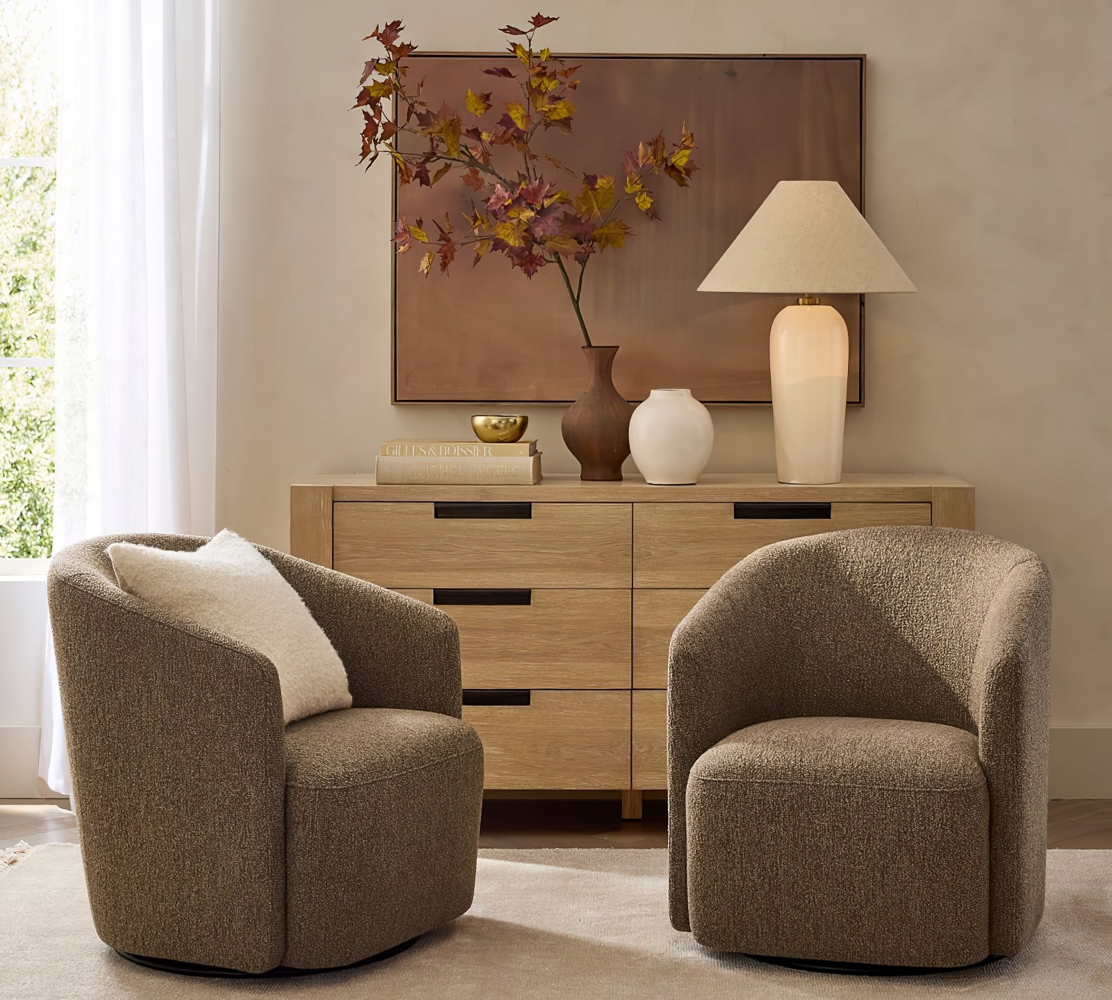 Carter Natural Stone Shade Table Lamp - Cueteks