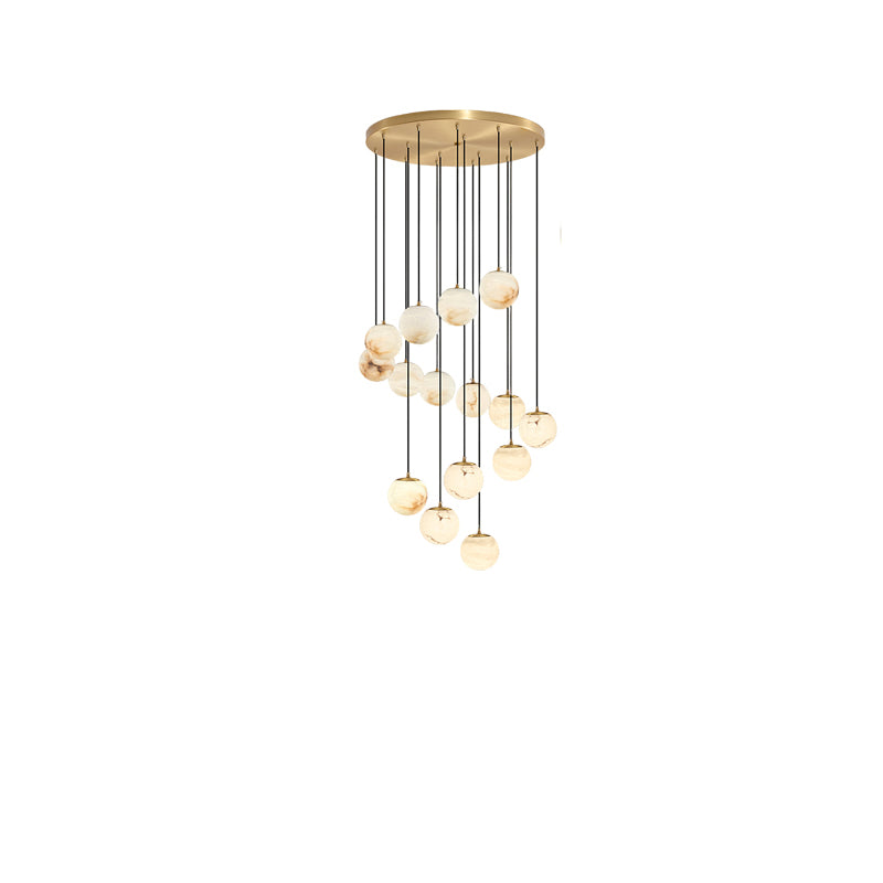 Luxury Multi-Globe Alabaster Pendant Light - Cueteks