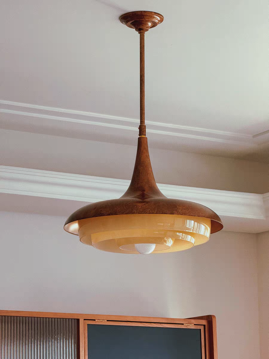 Mid-Century Wood Pendant Light - Cueteks