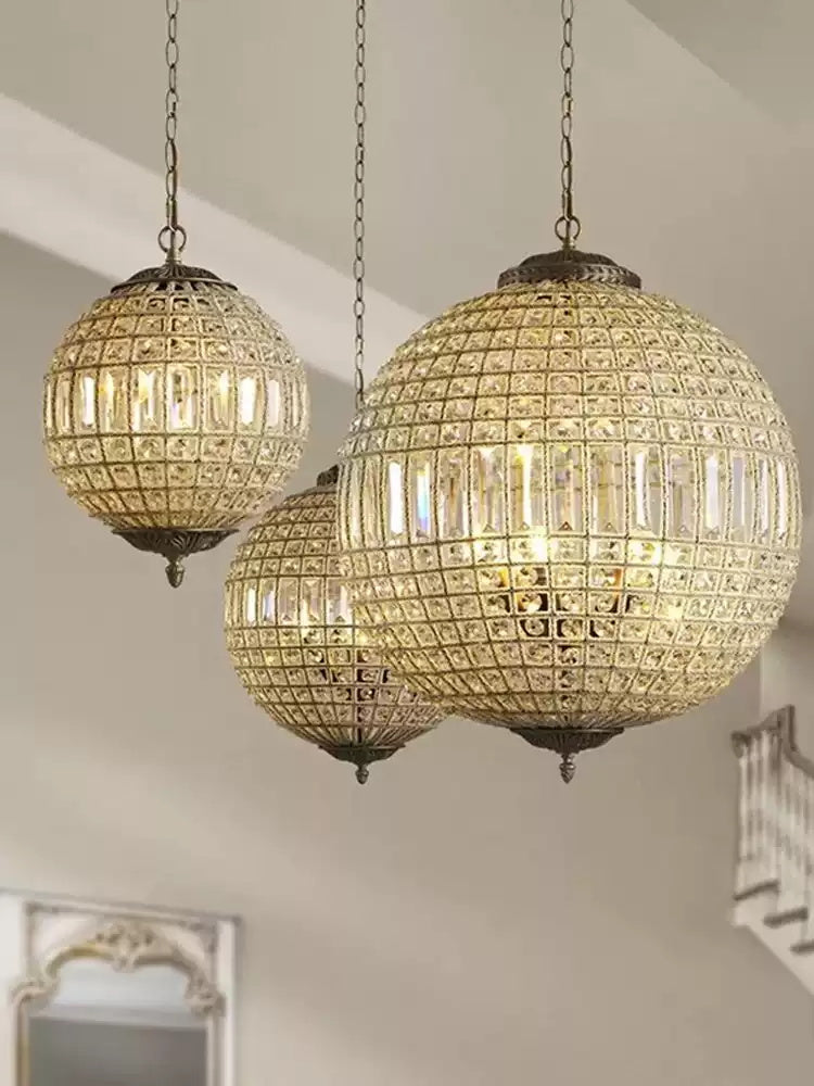 Vintage style crystal ball Pendant Light - Cueteks