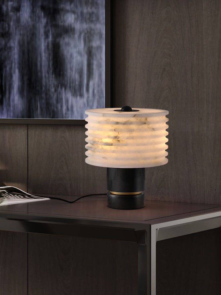 Luxury Black Alabaster Table Lamp - Cueteks