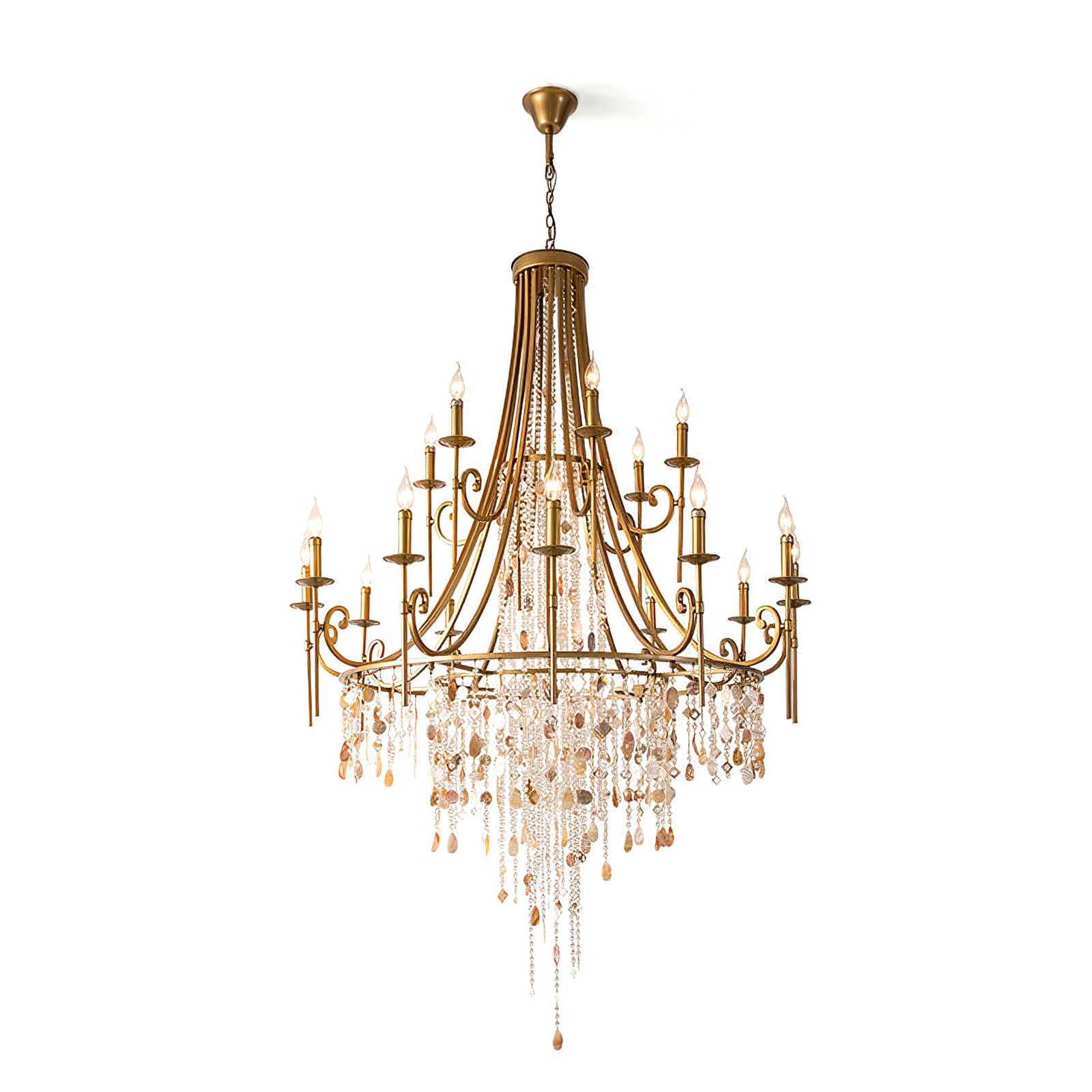 Tatum Lux American Shell Crystal Chandelier - Cueteks