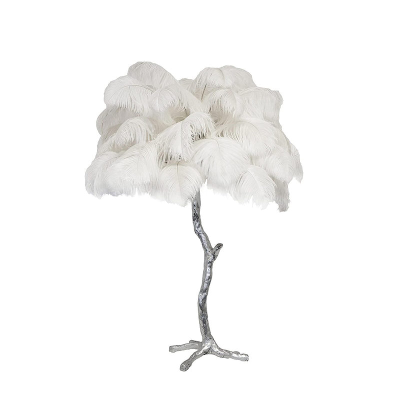 Colorful Ostrich Feather Table Lamp - Cueteks