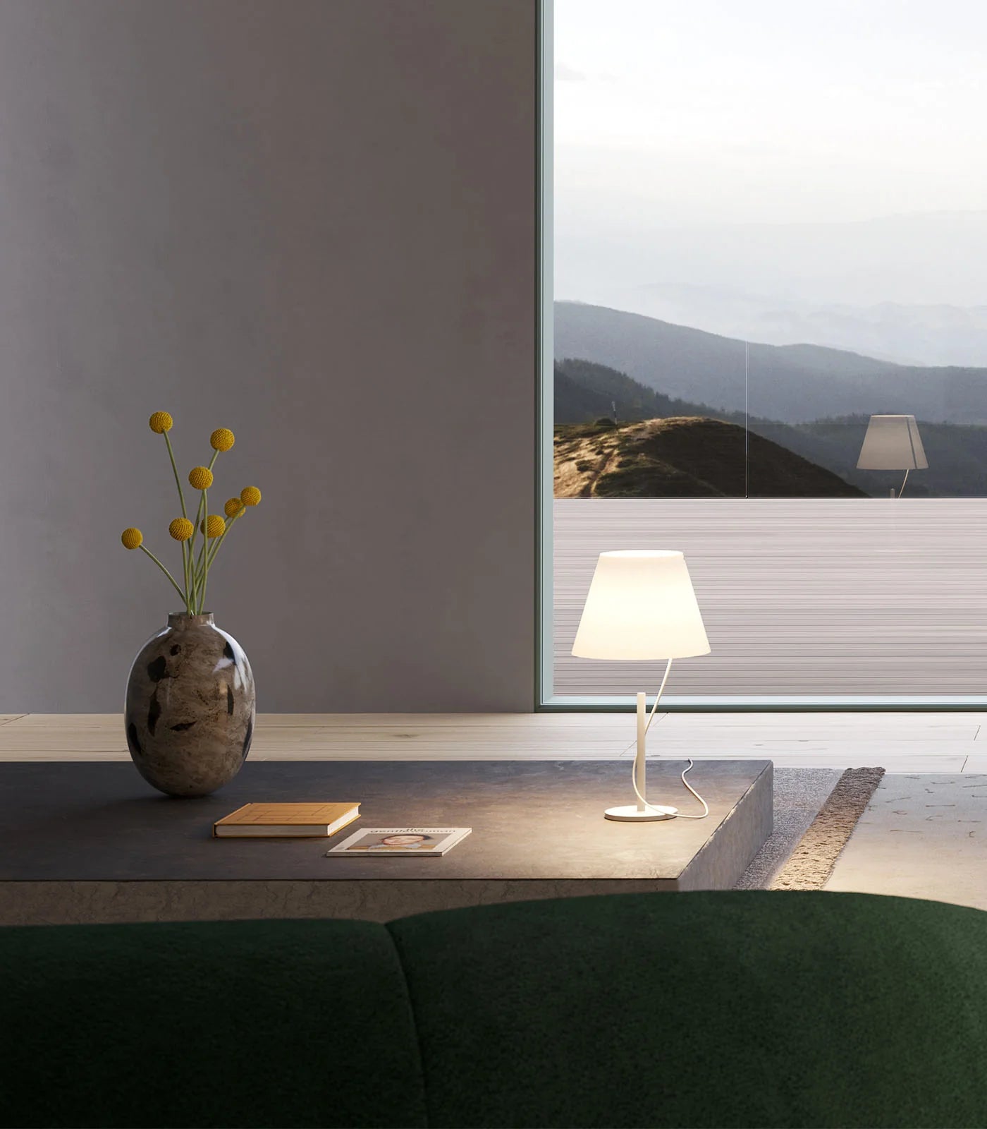 slim line hover LED table lamp - Cueteks