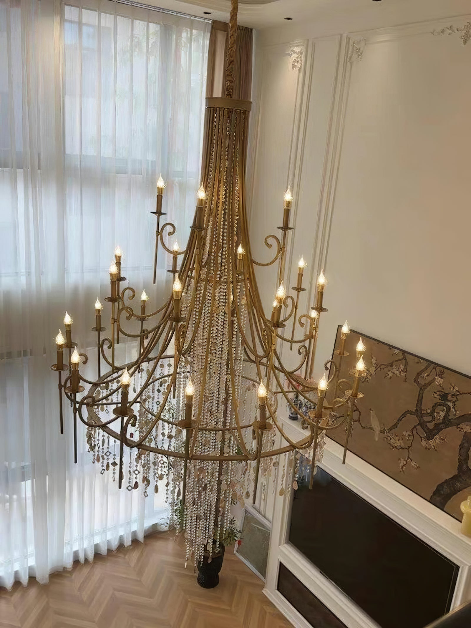 Tatum Lux American Shell Crystal Chandelier - Cueteks