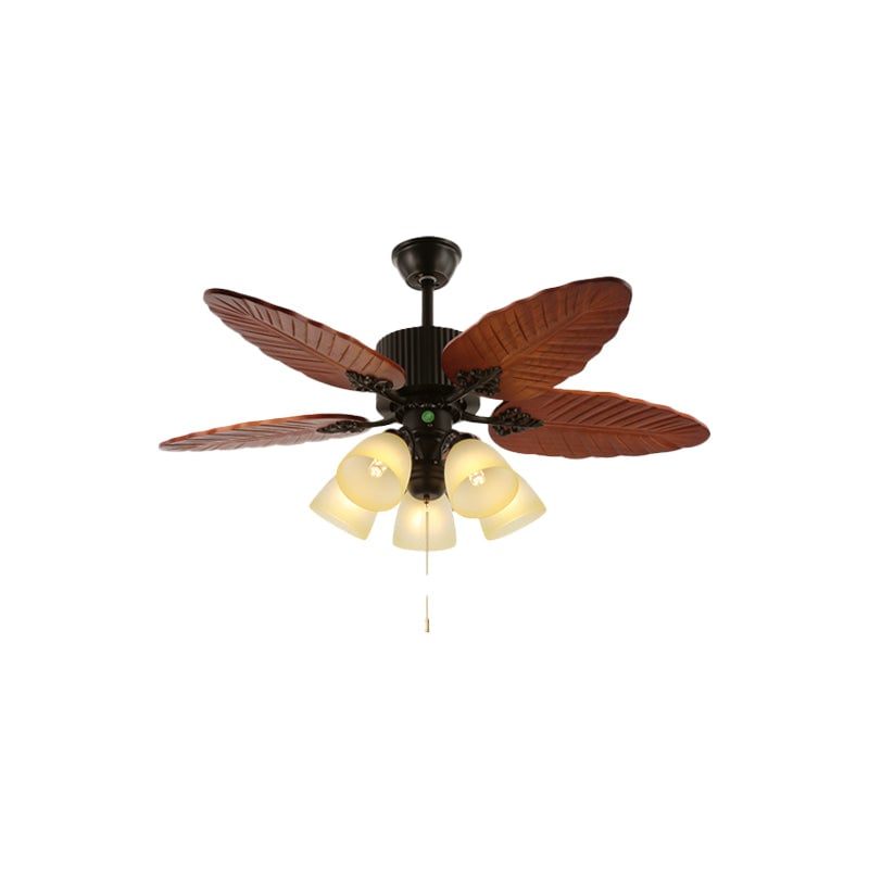 Banana Leaf fan configuration with five light shades