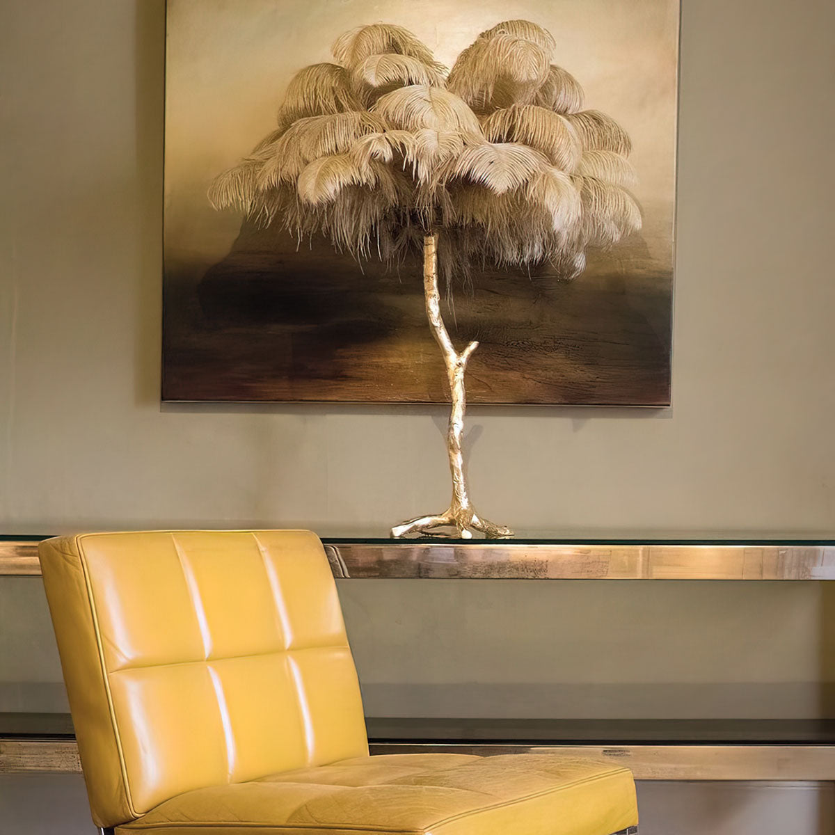 Colorful Ostrich Feather Table Lamp - Cueteks