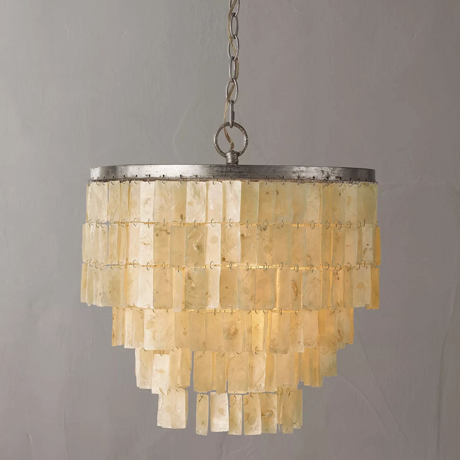Tiered Capiz Skye Chandelier - Cueteks