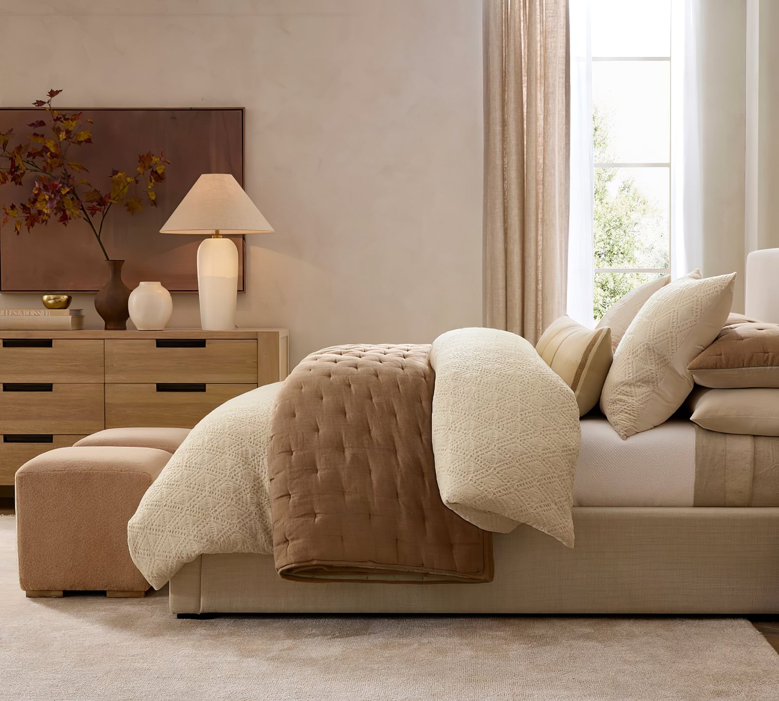 Carter Natural Stone Shade Table Lamp - Cueteks