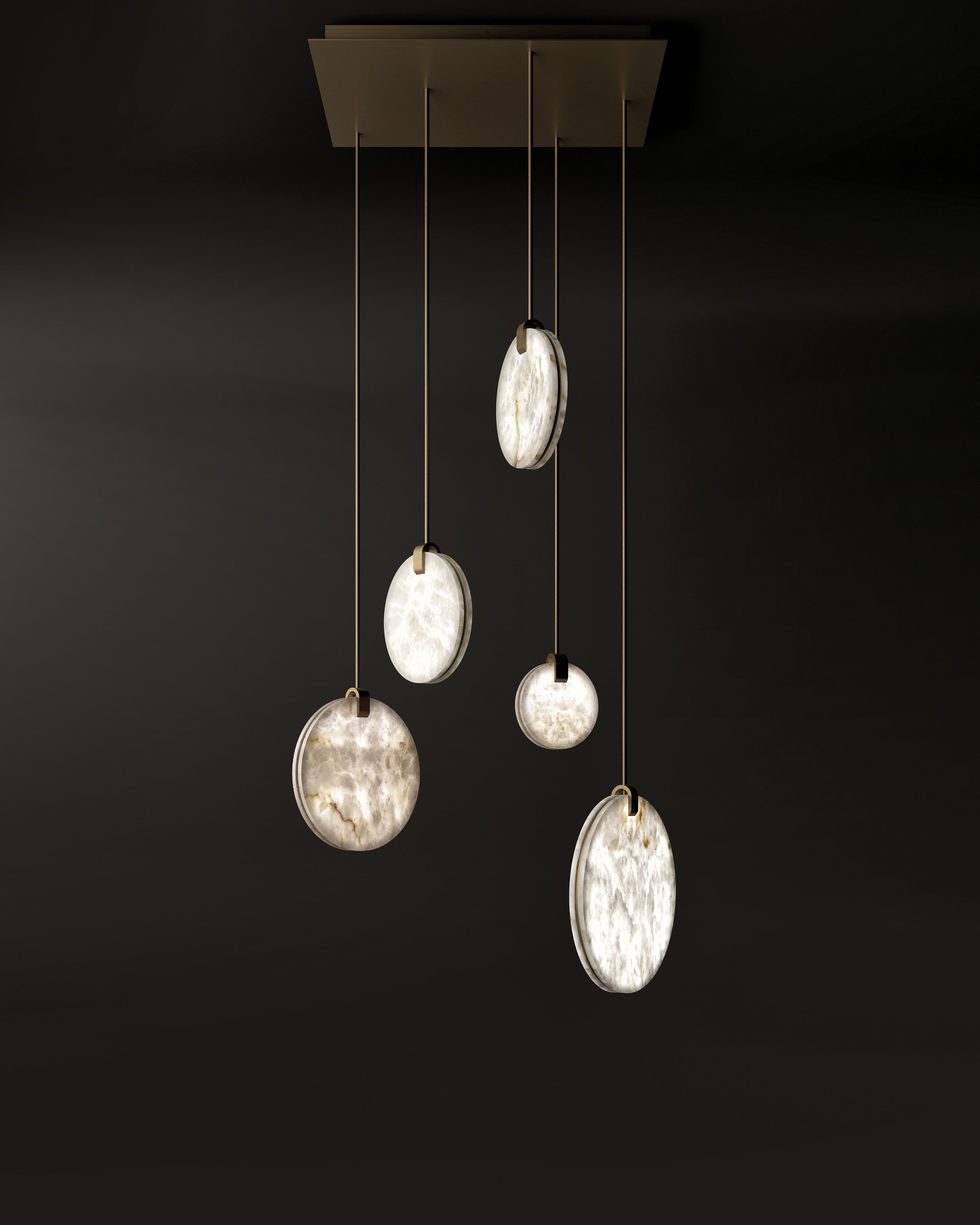 Tiered Alabaster Staircase Chandelier - Cueteks