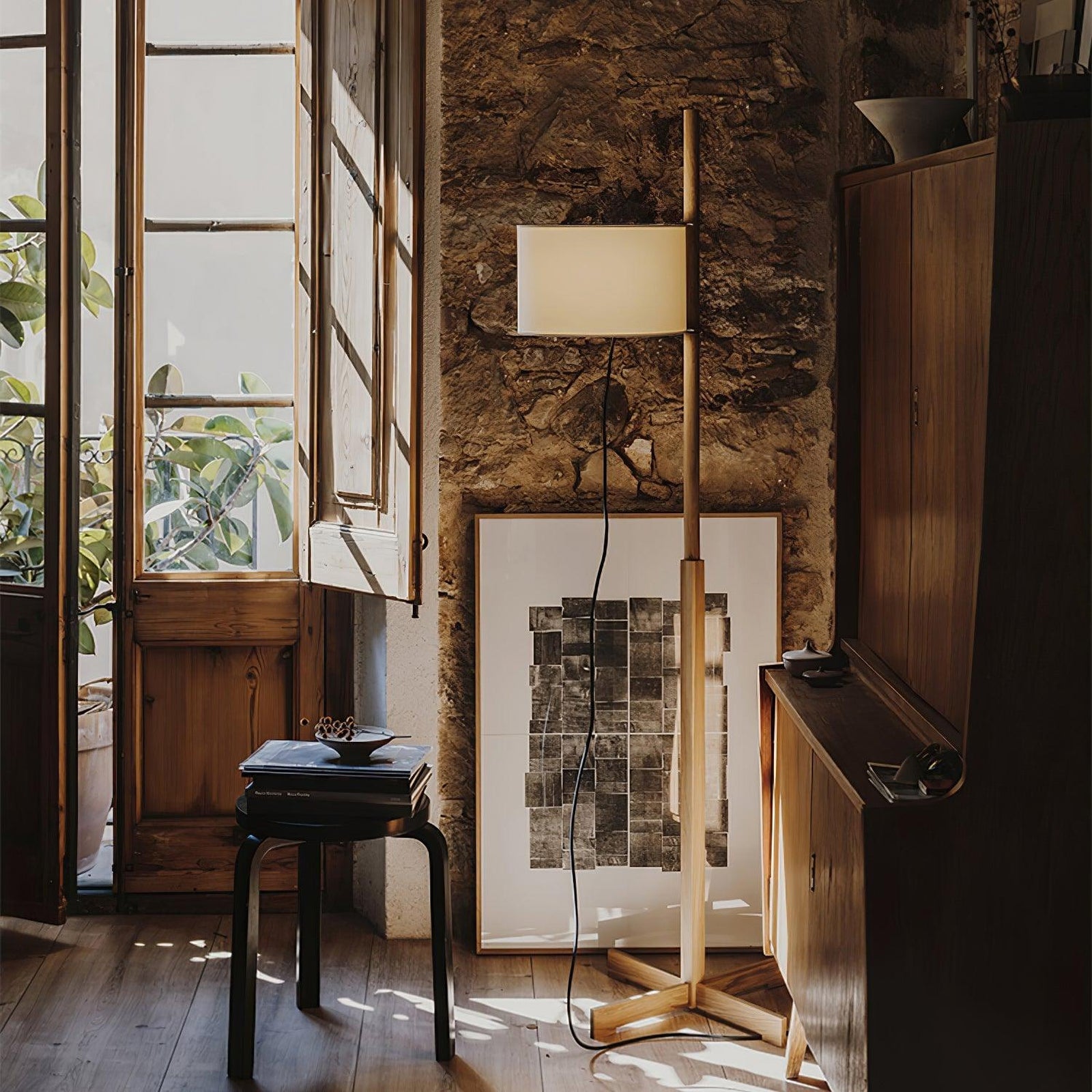 Minimalist Wooden Adjustable Floor Lamp - Cueteks