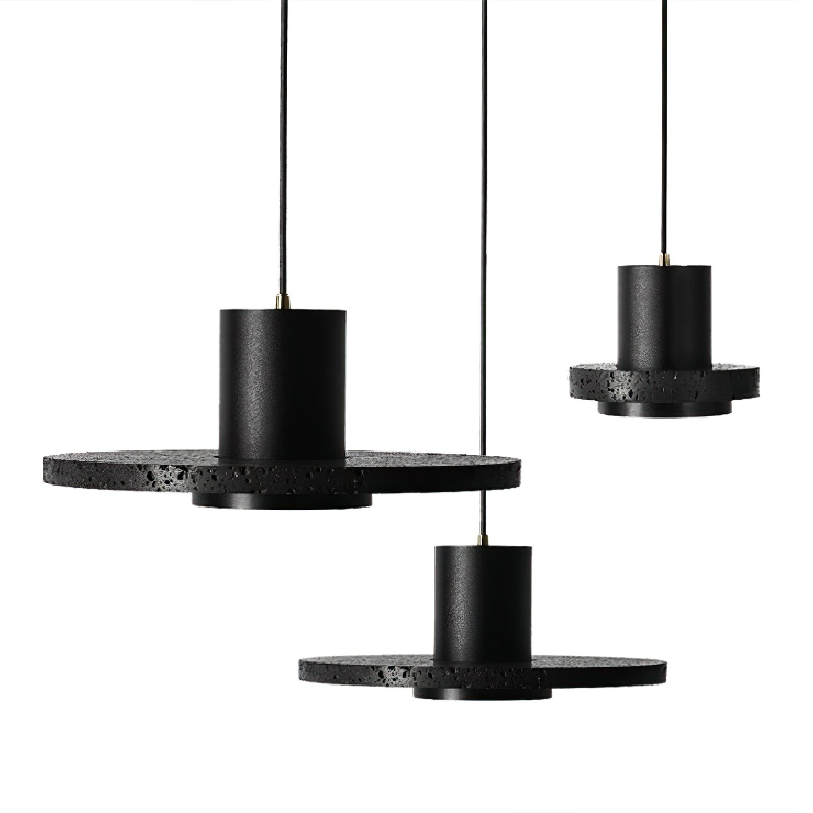 Lava Stone Black Pendant Light - Cueteks