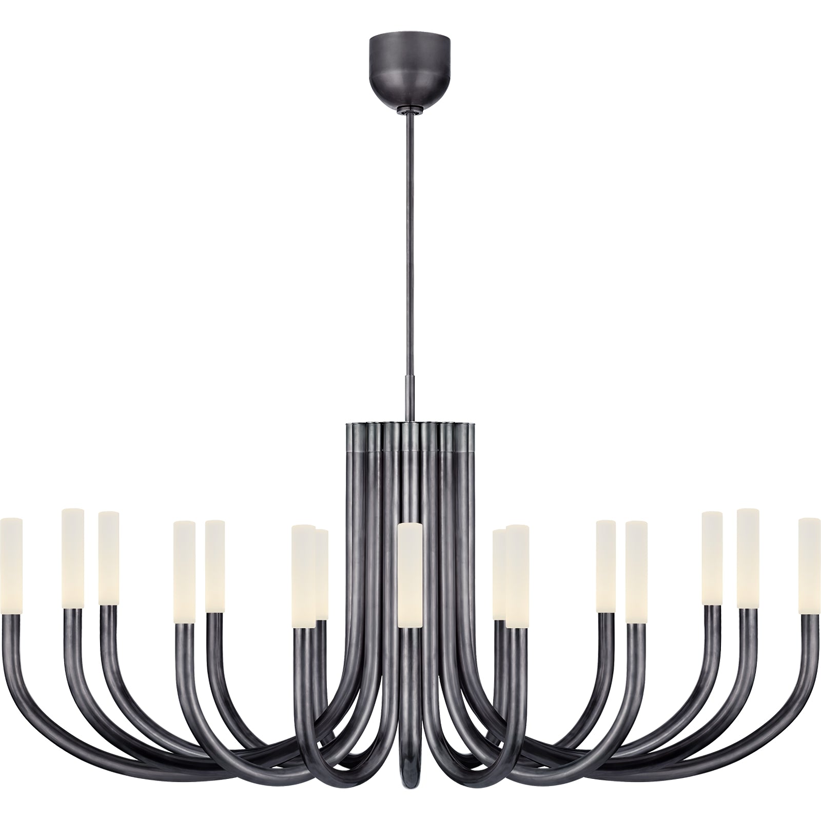 Rousseau Modern Black Linear Candle Chandelier - Cueteks