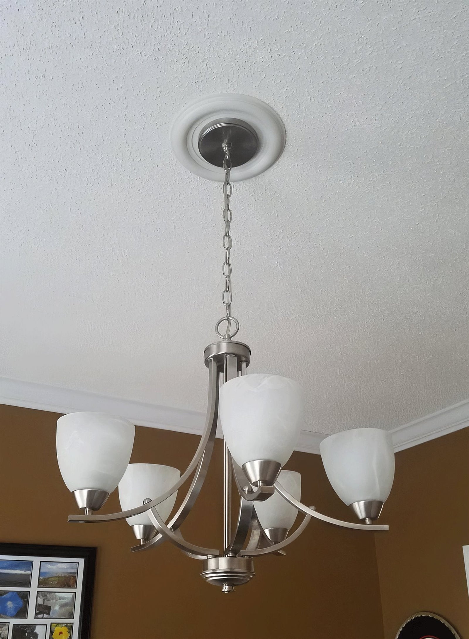 Transitional 5-Light Satin Nickel Chandelier - Cueteks