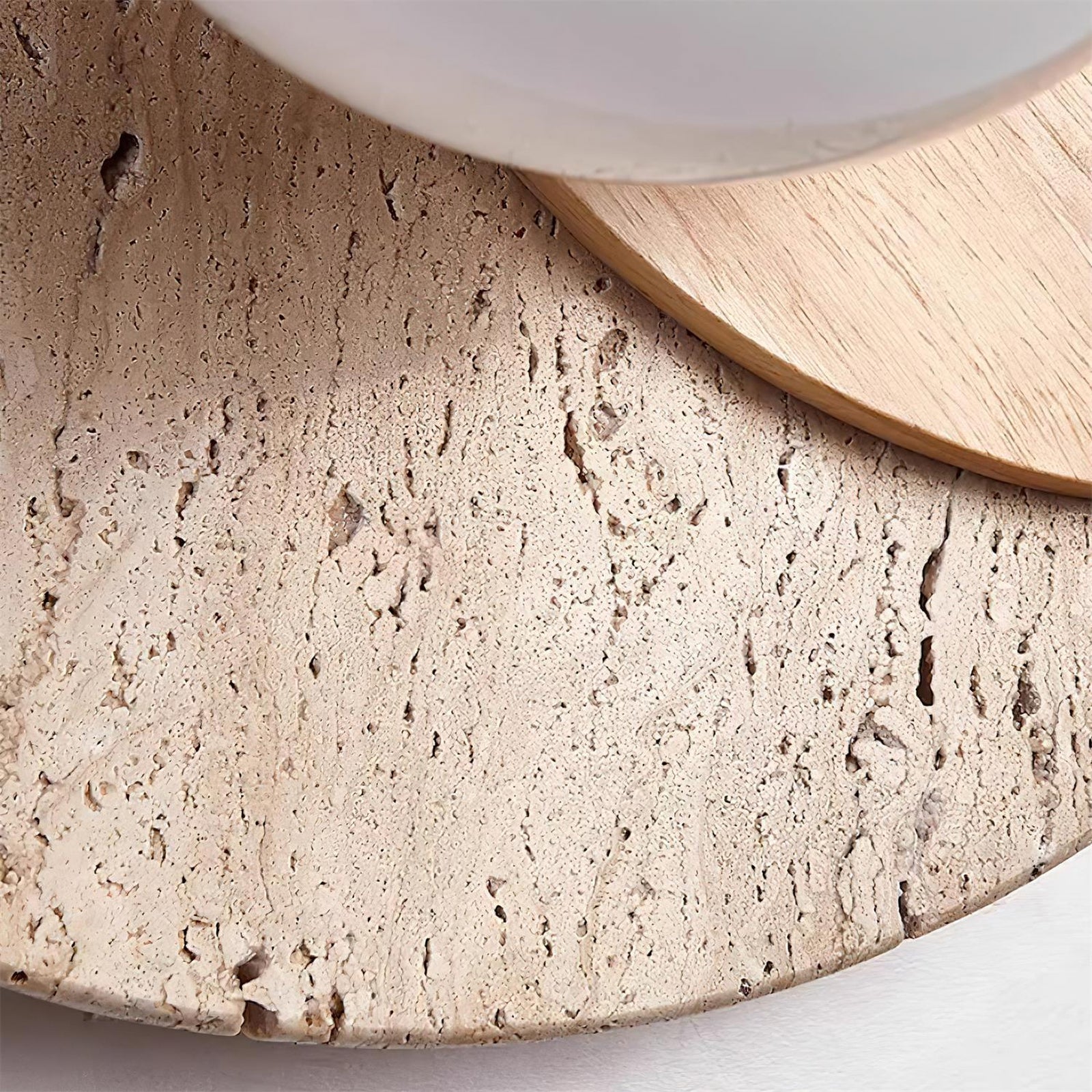Partial Eclipse Wood & Stone Wall Light - Cueteks