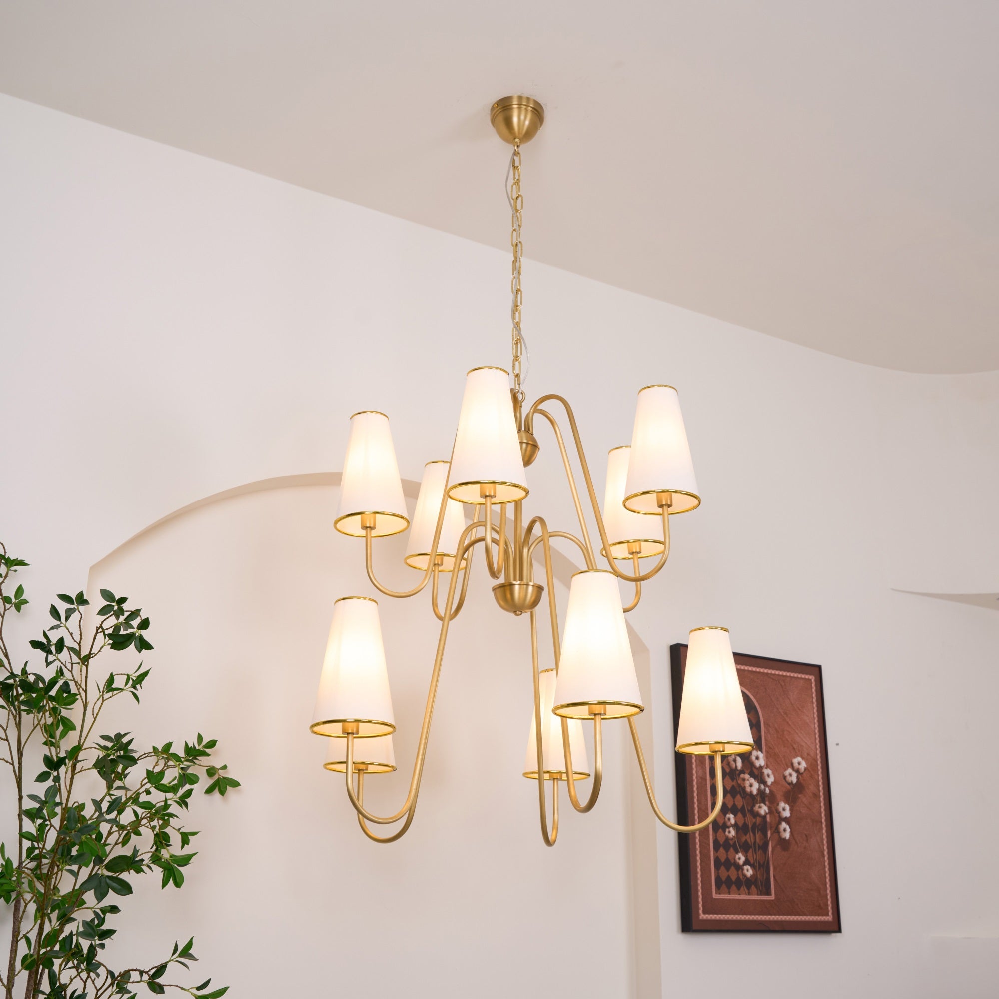 Gold Two-Tier Montreuil  Chandelier - Cueteks