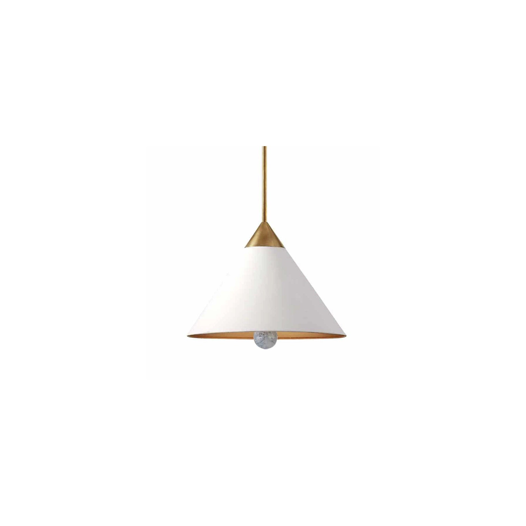 Minimalist Cone-Shaped Brass Pendant Lamp - Cueteks