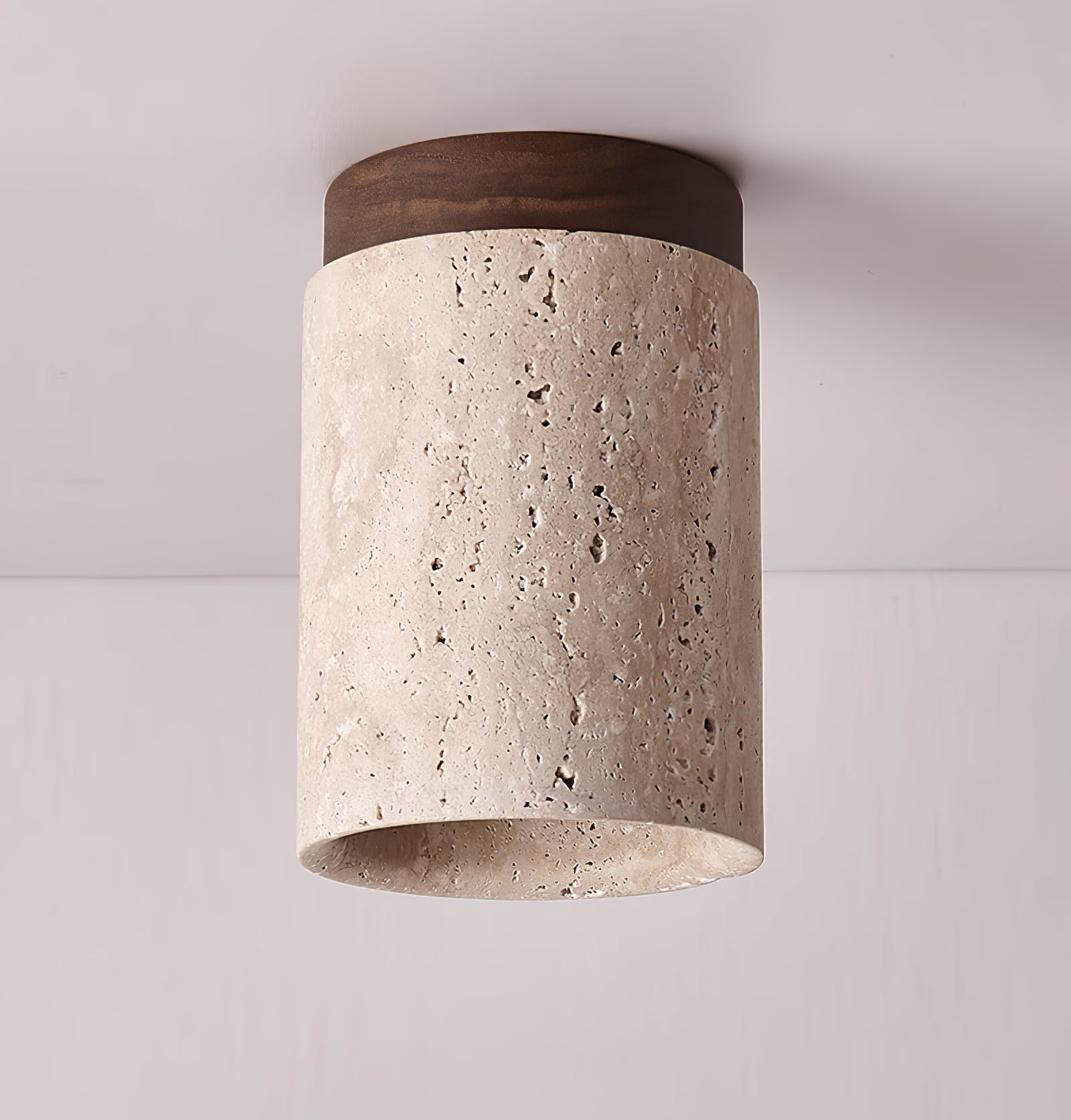 Wood and Stone Modern Flush Mount Light - Cueteks