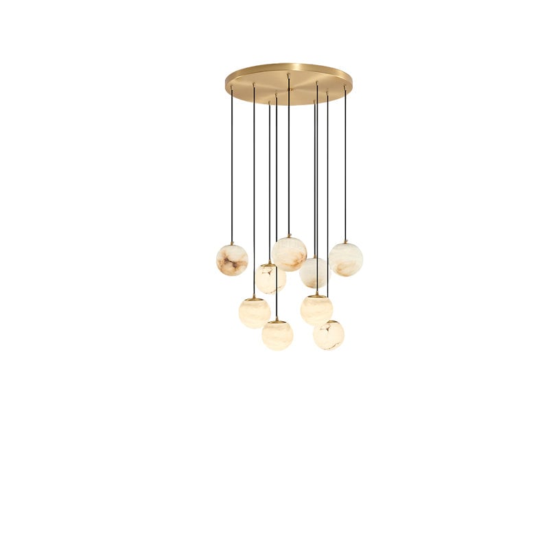 Luxury Multi-Globe Alabaster Pendant Light - Cueteks