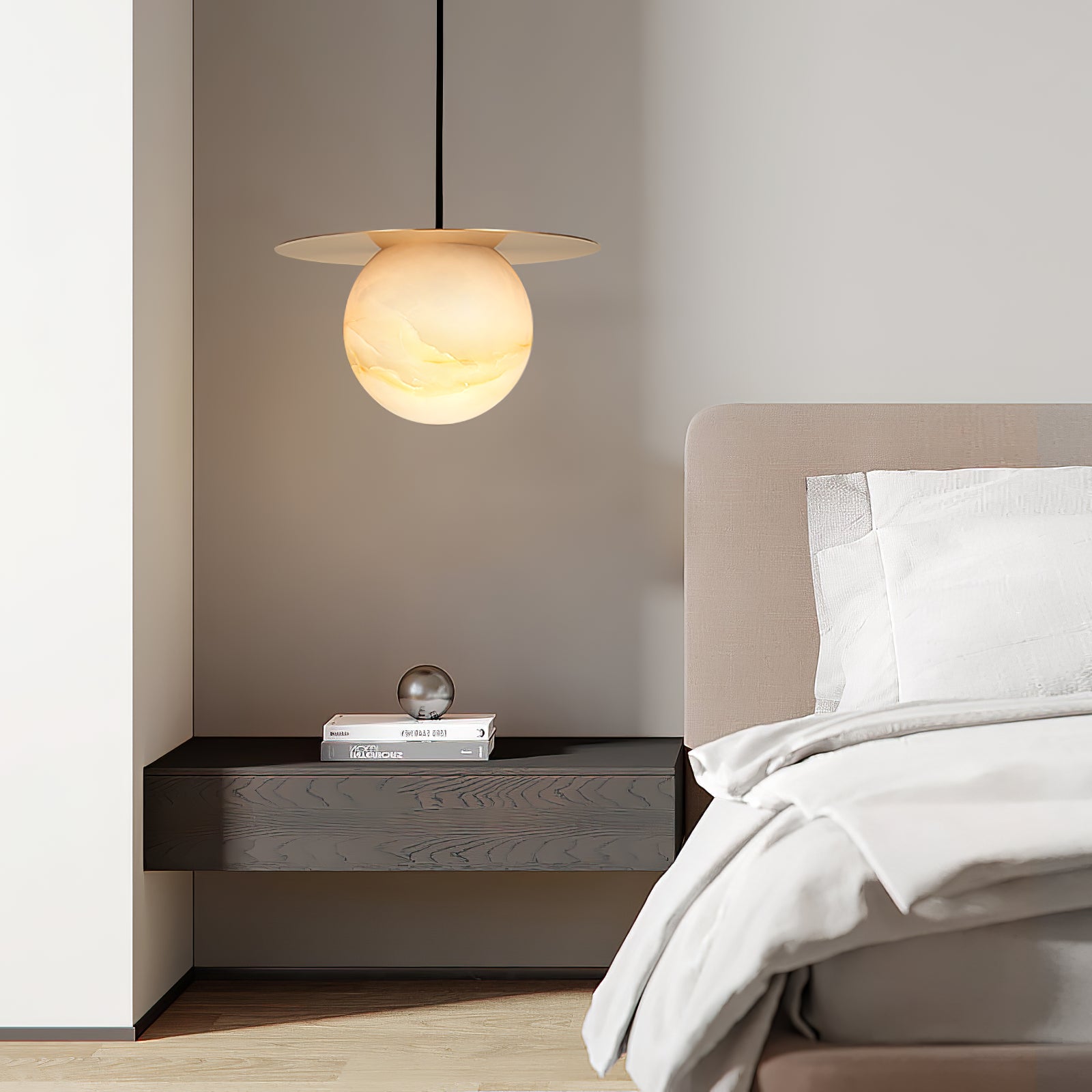 Disc Alabaster Pendant Light - Cueteks