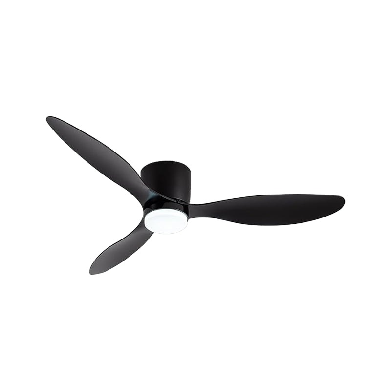 Black three-blade fan shown against a plain background