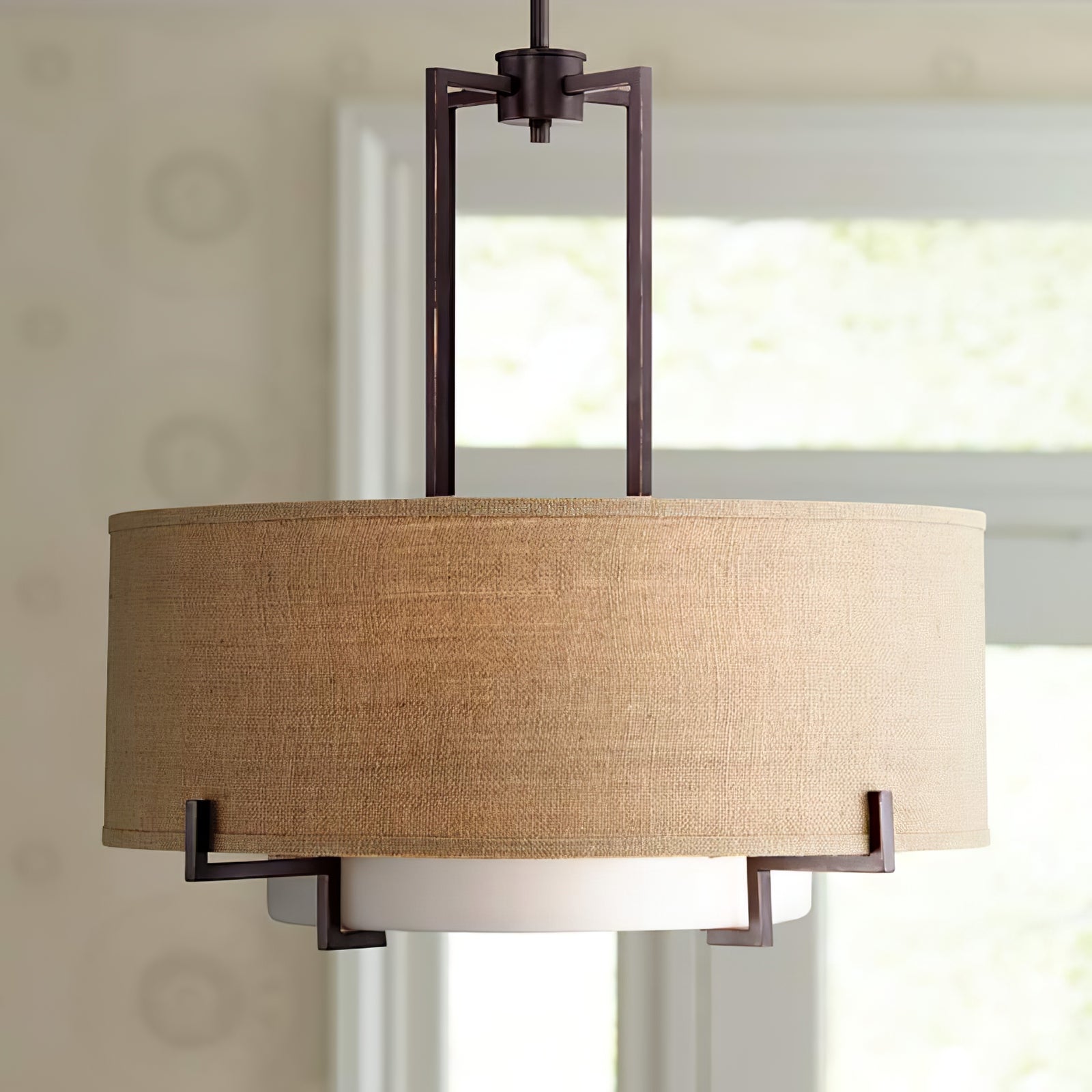 Concentric Shade Layered Fabric Pendant Lamp - Cueteks