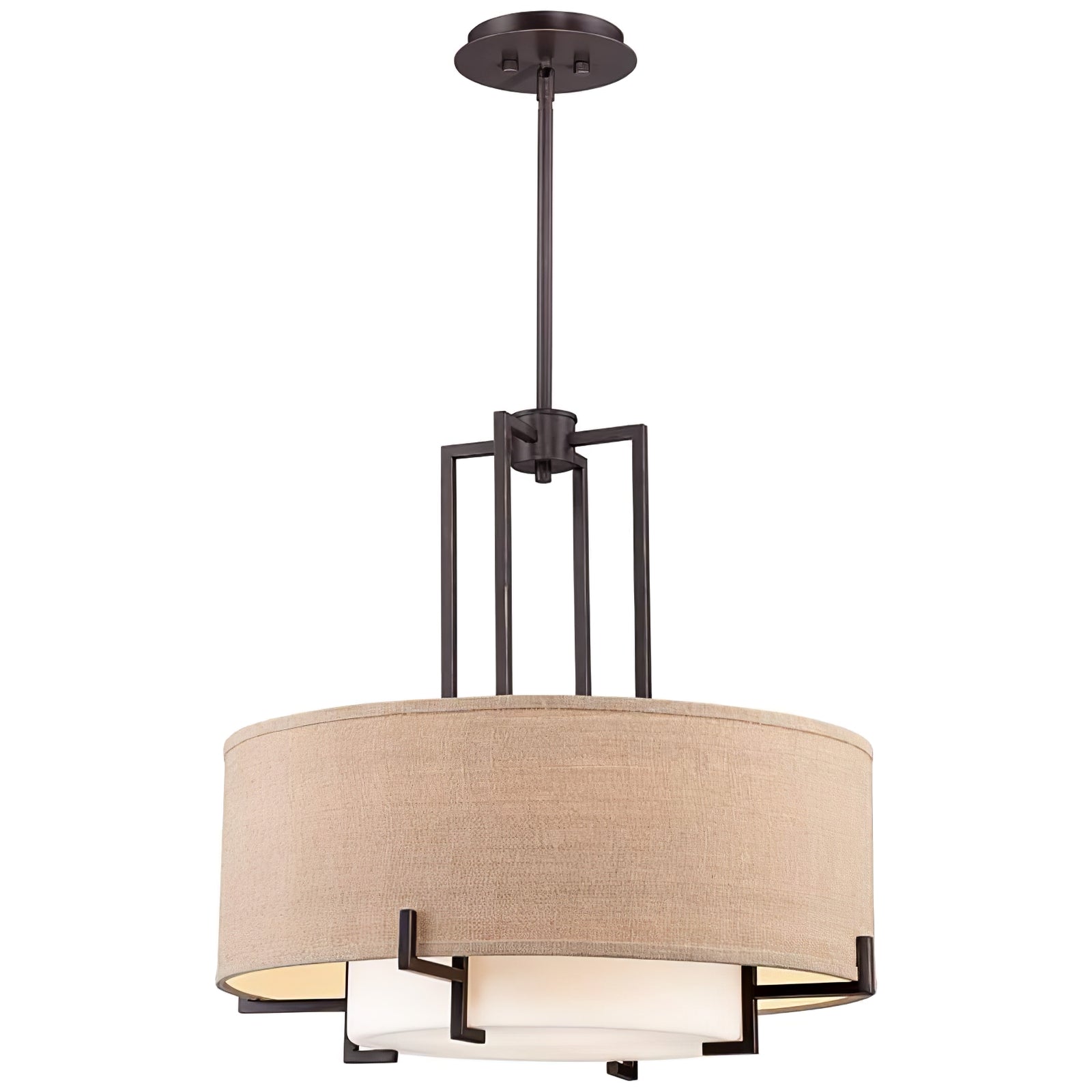 Concentric Shade Layered Fabric Pendant Lamp - Cueteks